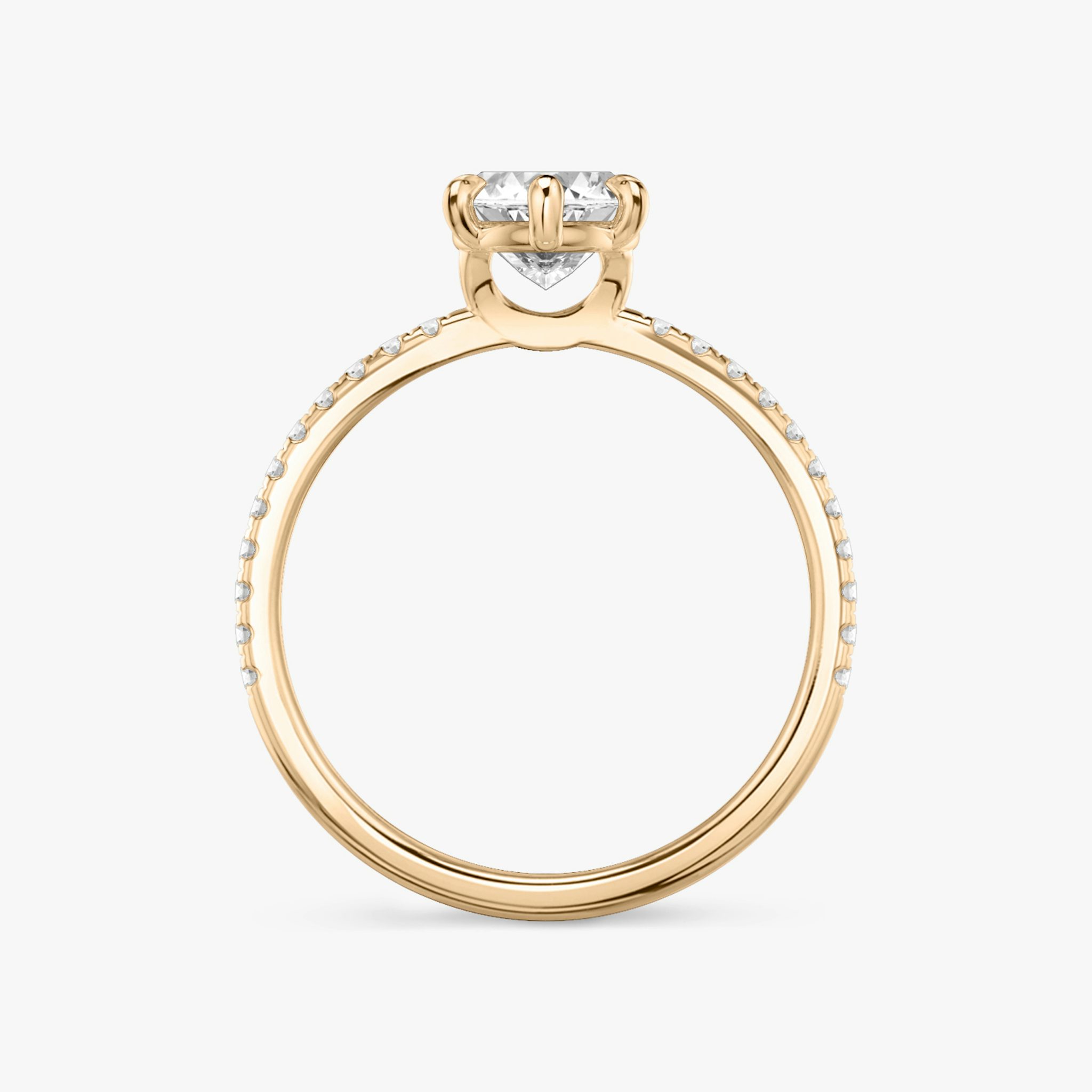 The Signature 6 Prong | Marquise | 14k | Rose Gold | bandAccent: Pavé | bandWidth: standard | hiddenHalo: no | diamondOrientation: vertical | caratWeight: other