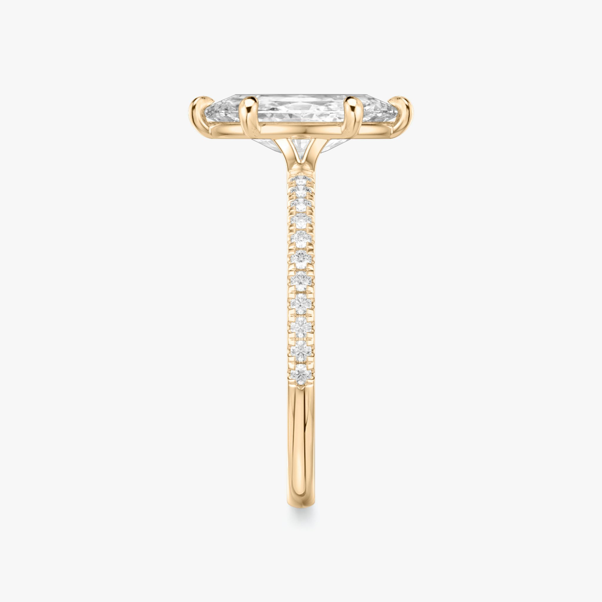 The Signature 6 Prong | Marquise | 14k | Rose Gold | bandAccent: Pavé | bandWidth: standard | hiddenHalo: no | diamondOrientation: vertical | caratWeight: other