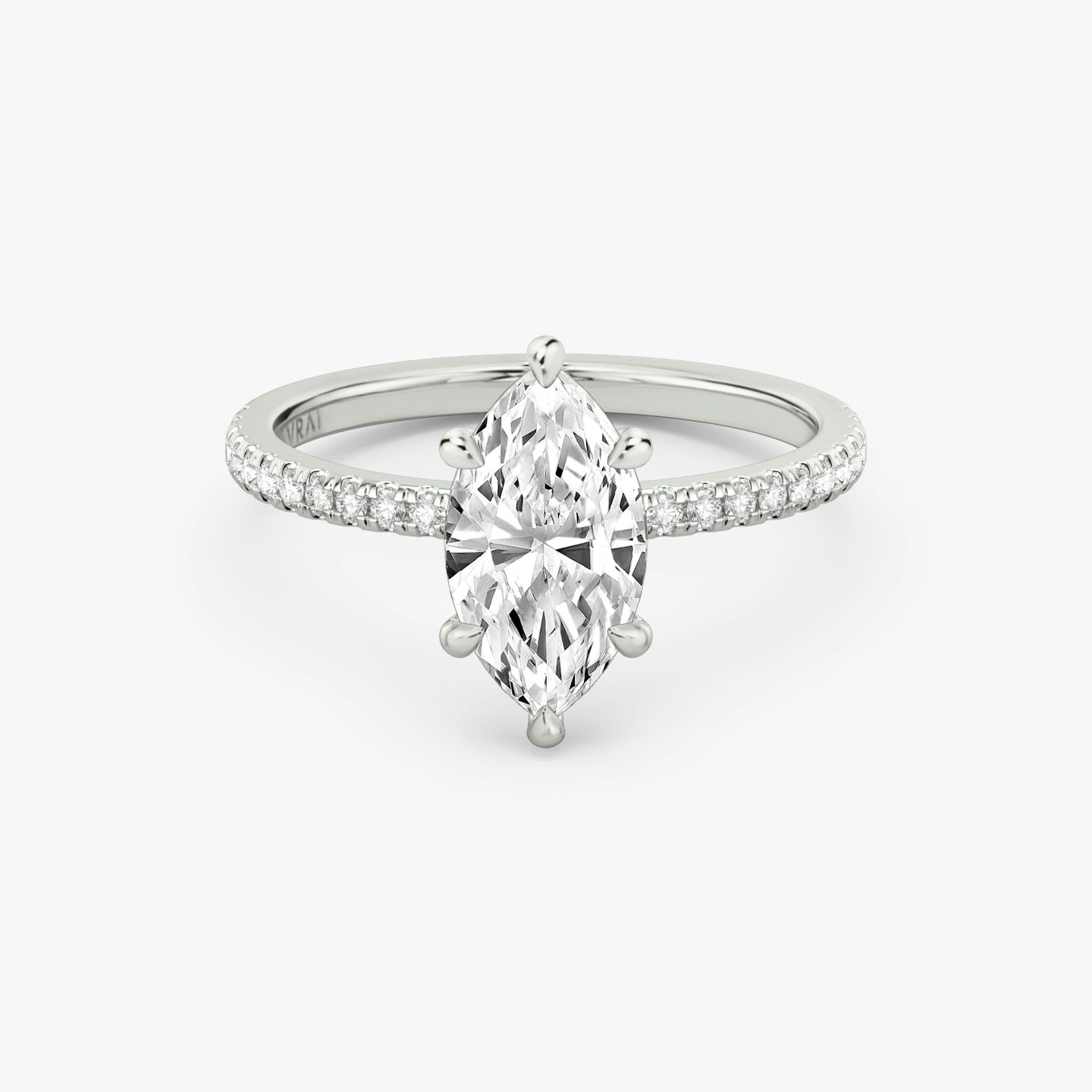 6-Prong Platinum Solitaire engagement ring with Marquise cut diamond