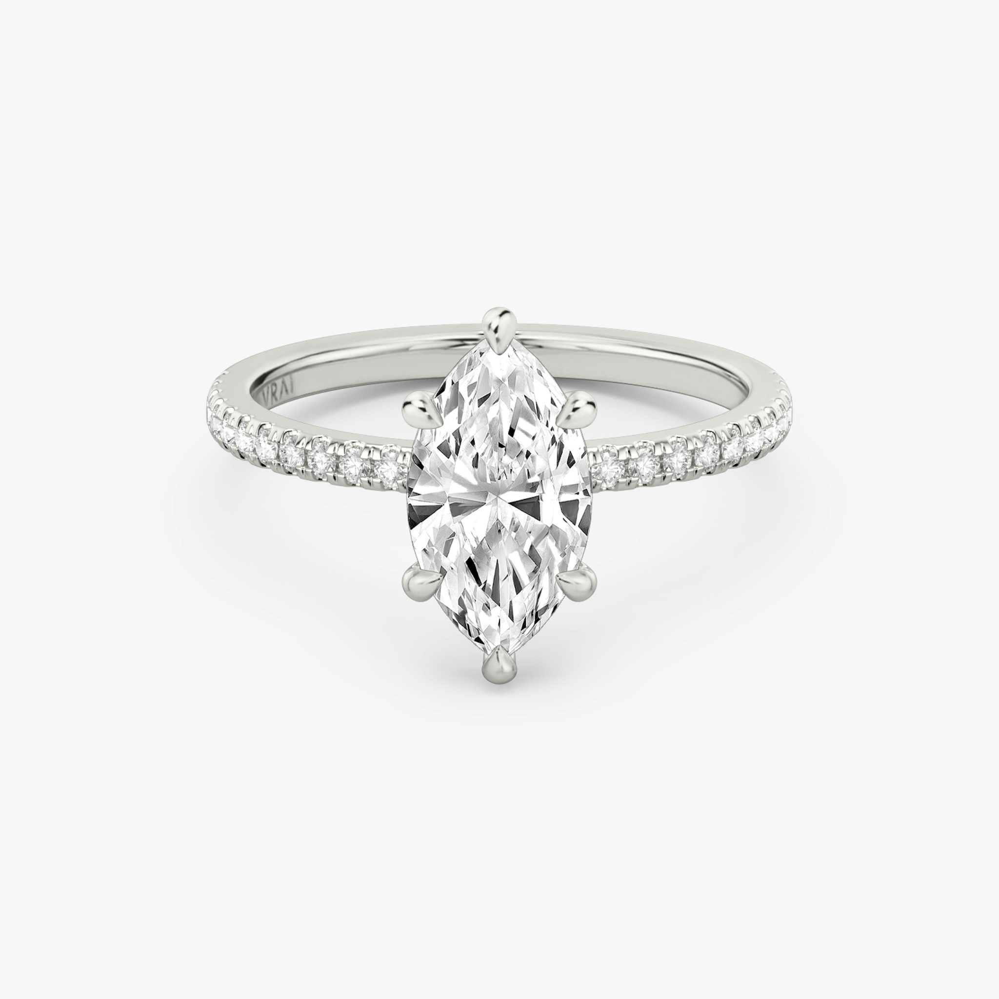 6-Prong Platinum Solitaire engagement ring with Marquise cut diamond