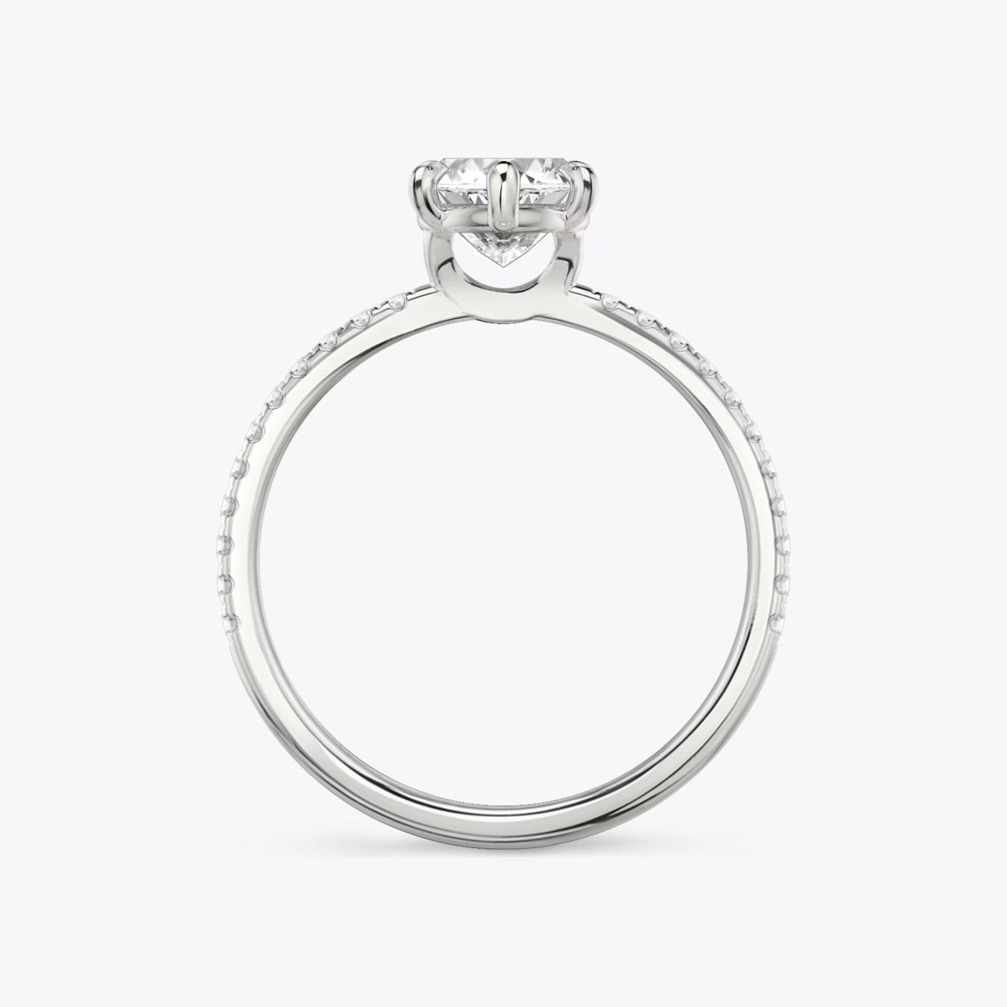 The Signature 6 Prong | Marquise | 18k | White Gold | bandAccent: Pavé | bandWidth: standard | hiddenHalo: no | diamondOrientation: vertical | caratWeight: other