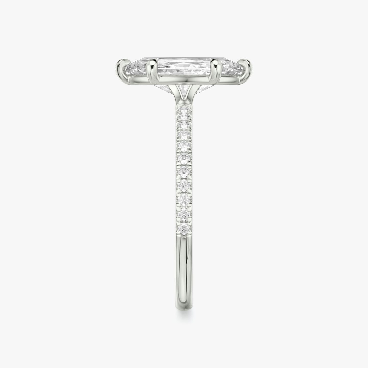 The Signature 6 Prong | Marquise | Platinum | bandAccent: Pavé | bandWidth: standard | hiddenHalo: no | diamondOrientation: vertical | caratWeight: other