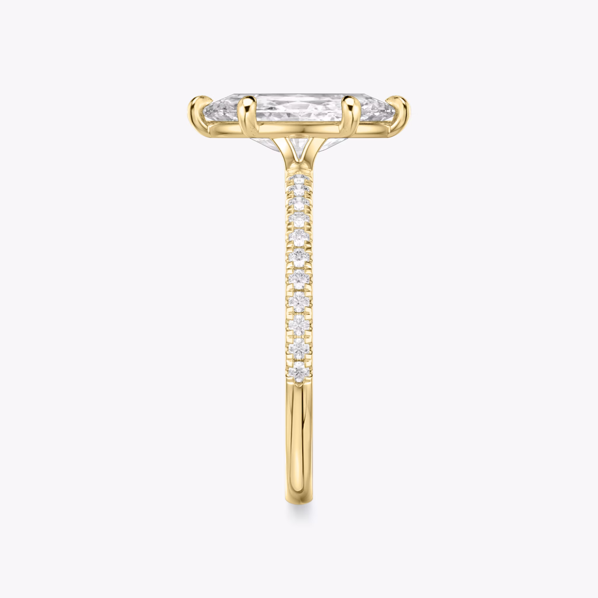 The Signature 6 Prong | Marquise | 18k | Yellow Gold | bandAccent: Pavé | bandWidth: standard | hiddenHalo: no | diamondOrientation: vertical | caratWeight: other