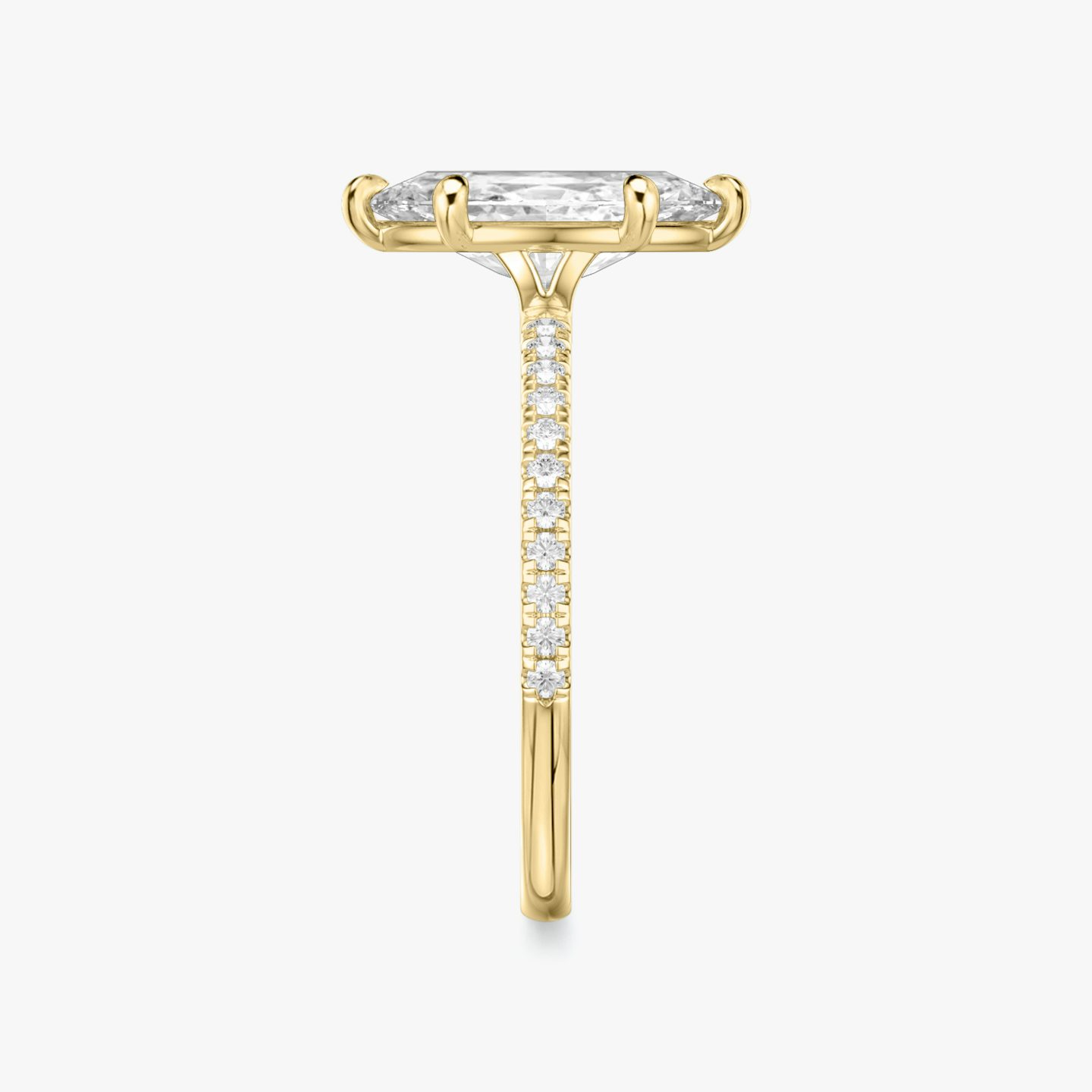 The Signature 6 Prong | Marquise | 18k | Yellow Gold | bandAccent: Pavé | bandWidth: standard | hiddenHalo: no | diamondOrientation: vertical | caratWeight: other