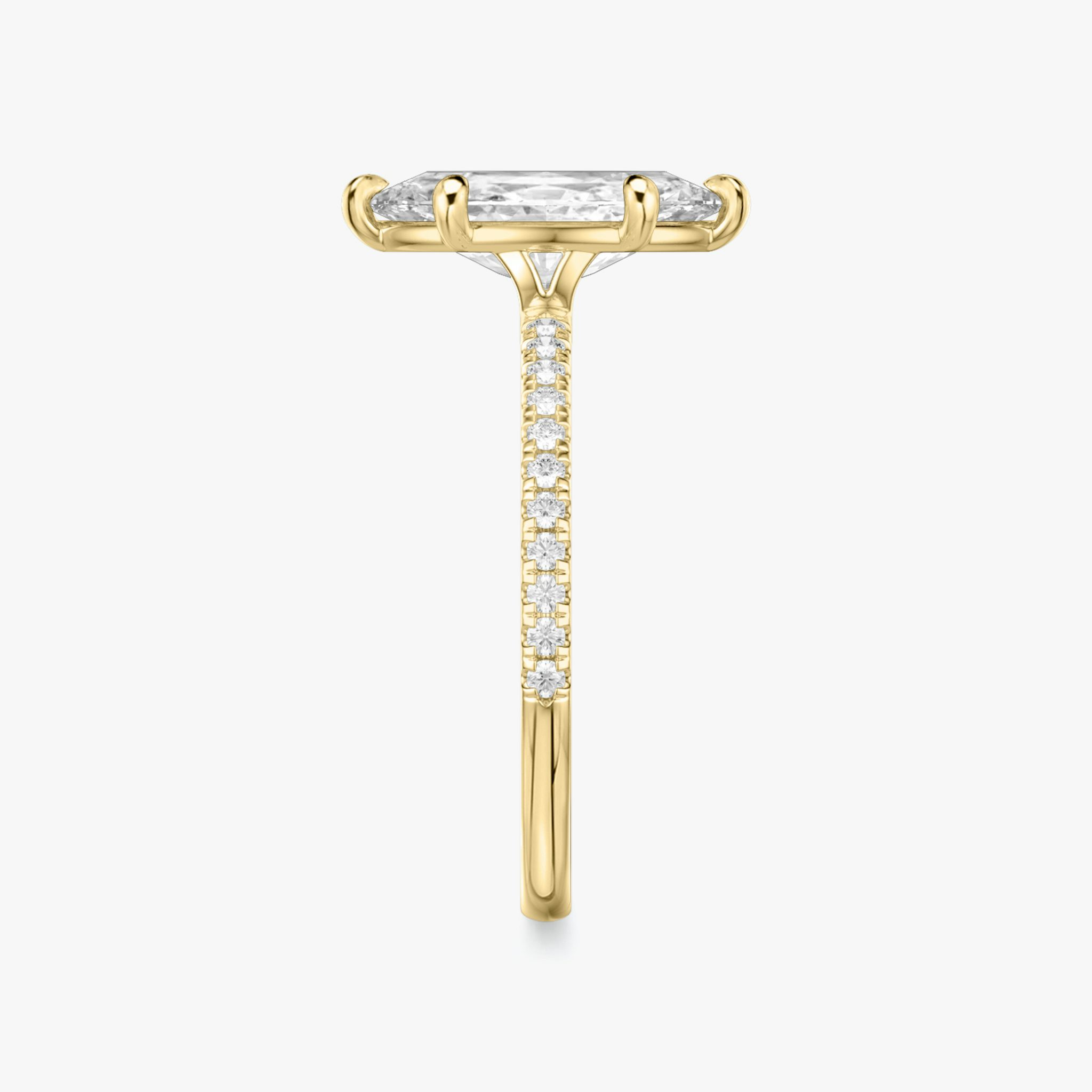 The Signature 6 Prong | Marquise | 18k | Yellow Gold | bandAccent: Pavé | bandWidth: standard | hiddenHalo: no | diamondOrientation: vertical | caratWeight: other