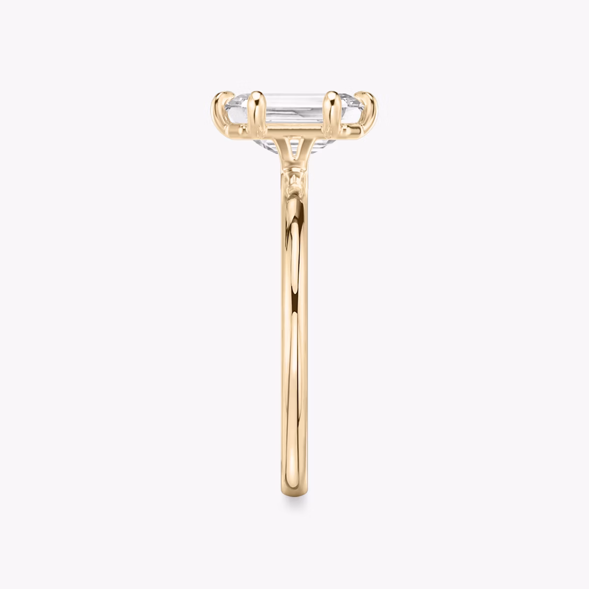 The Signature 6 Prong | Emerald | 14k | Rose Gold | bandAccent: Plain | bandWidth: standard | hiddenHalo: no | diamondOrientation: vertical | caratWeight: other
