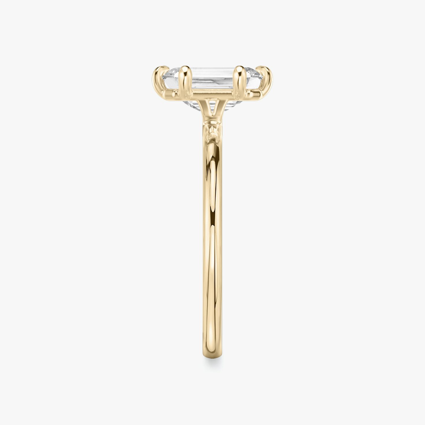 The Signature 6 Prong | Emerald | 14k | Rose Gold | bandAccent: Plain | bandWidth: standard | hiddenHalo: no | diamondOrientation: vertical | caratWeight: other