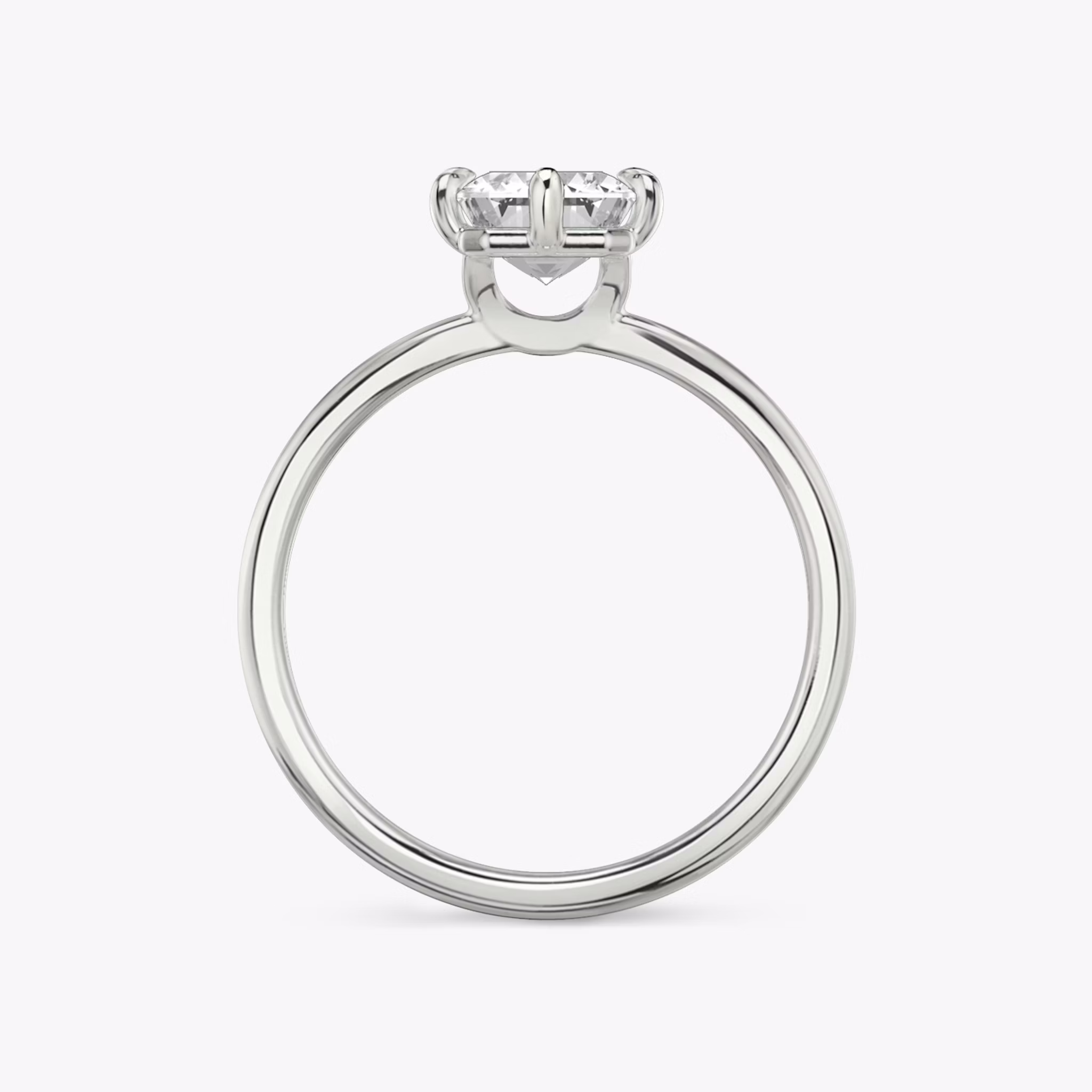 The Signature 6 Prong | Emerald | 18k | White Gold | bandAccent: Plain | bandWidth: standard | hiddenHalo: no | diamondOrientation: vertical | caratWeight: other