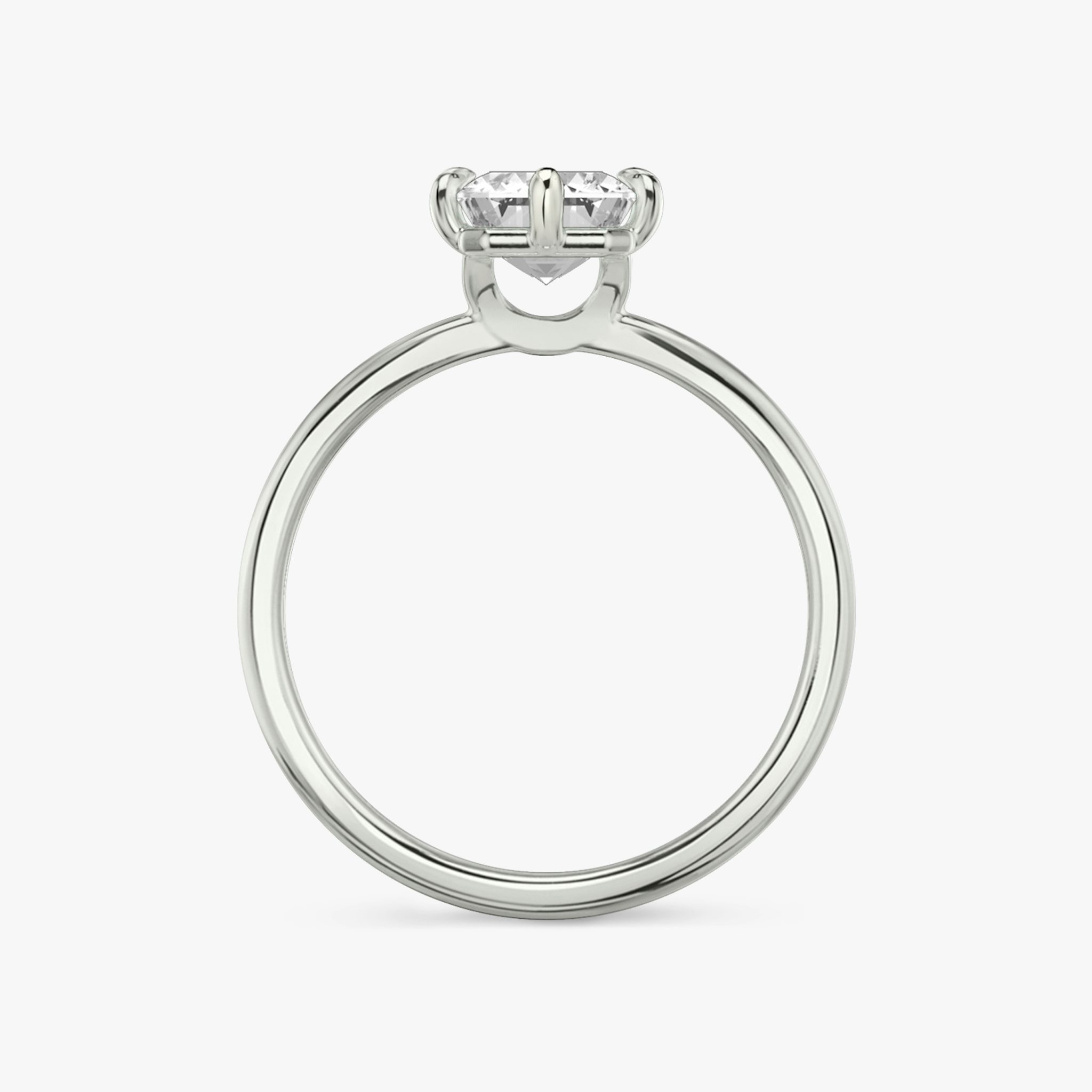 The Signature 6 Prong | Emerald | 18k | White Gold | bandAccent: Plain | bandWidth: standard | hiddenHalo: no | diamondOrientation: vertical | caratWeight: other