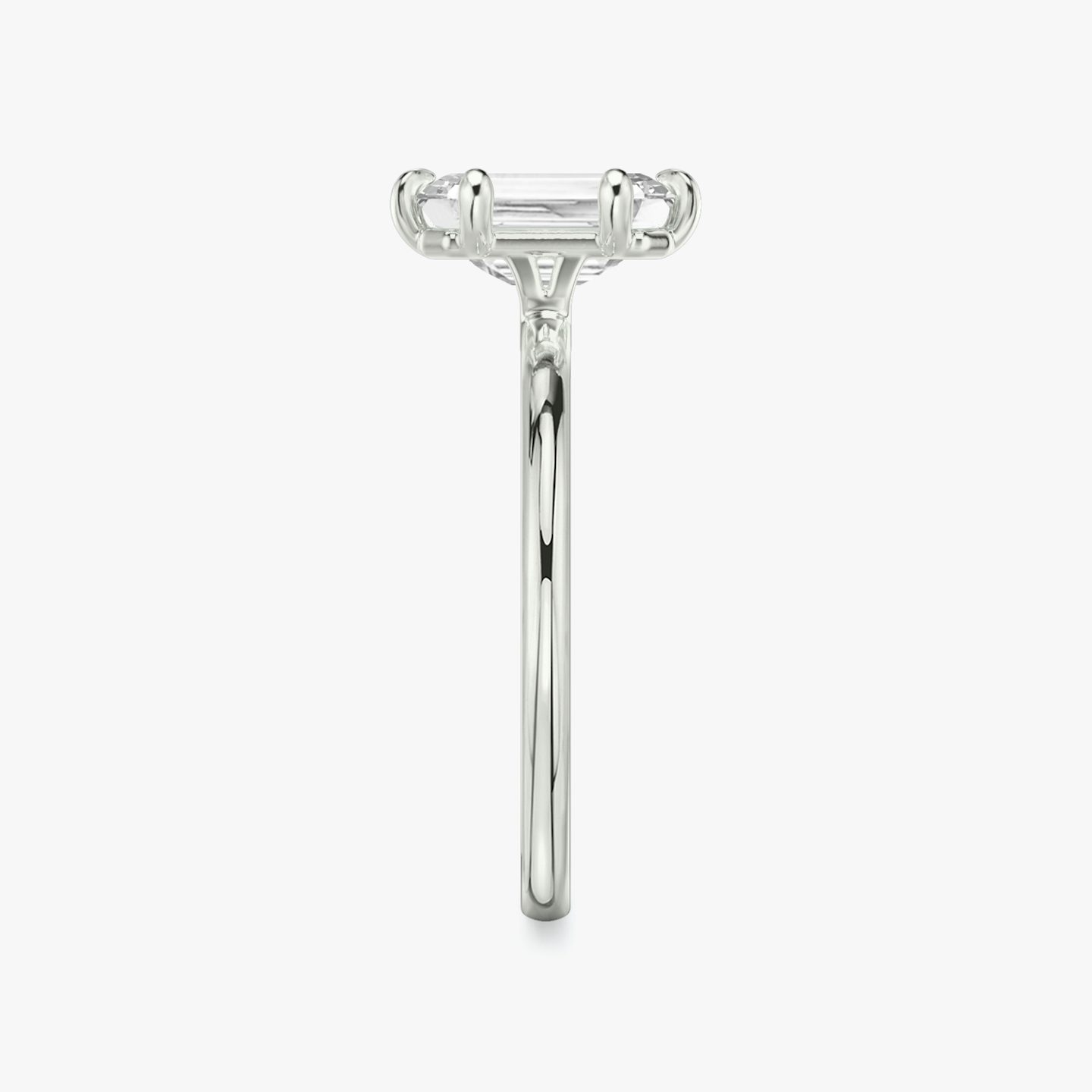 Signature 6 Prong | Emerald | Platin | bandAccent: Ohne Pavé-Besatz | bandWidth: standard | hiddenHalo: no | diamondOrientation: vertical | caratWeight: other
