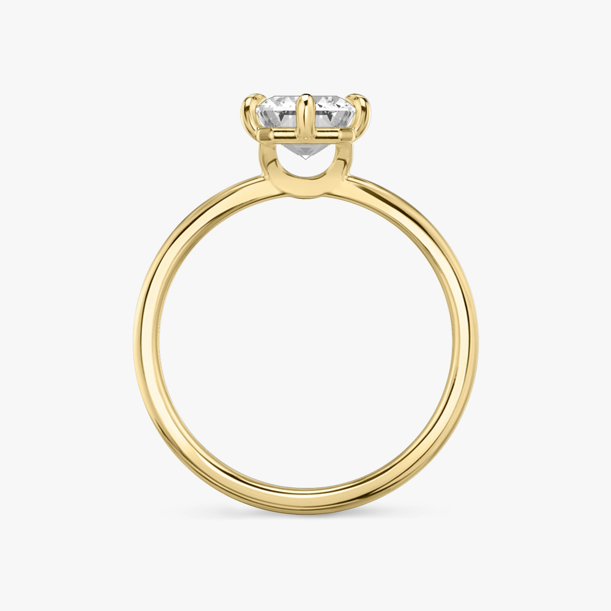 The Signature 6 Prong | Emerald | 18k | Yellow Gold | bandAccent: Plain | bandWidth: standard | hiddenHalo: no | diamondOrientation: vertical | caratWeight: other