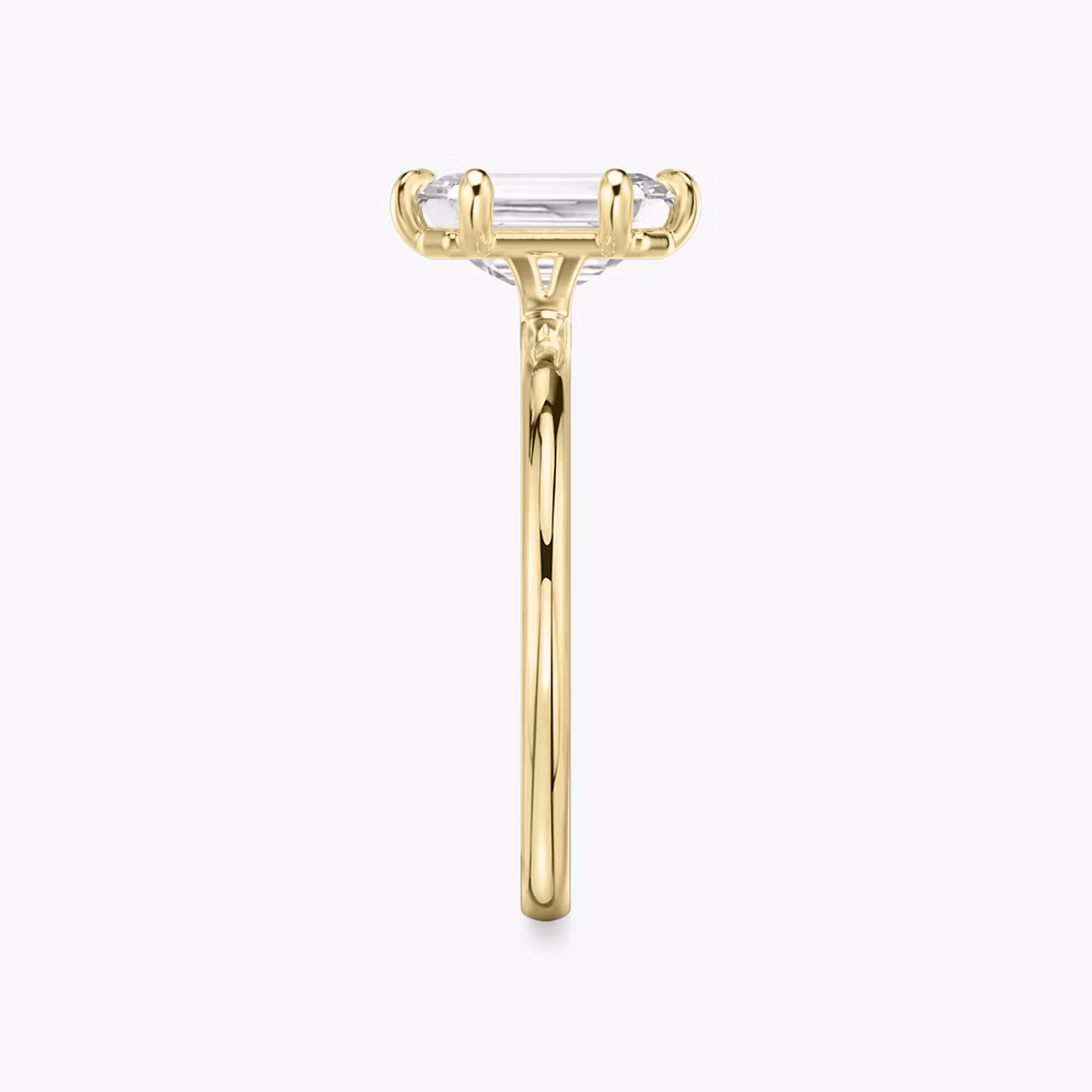 The Signature 6 Prong | Emerald | 18k | Yellow Gold | bandAccent: Plain | bandWidth: standard | hiddenHalo: no | diamondOrientation: vertical | caratWeight: other