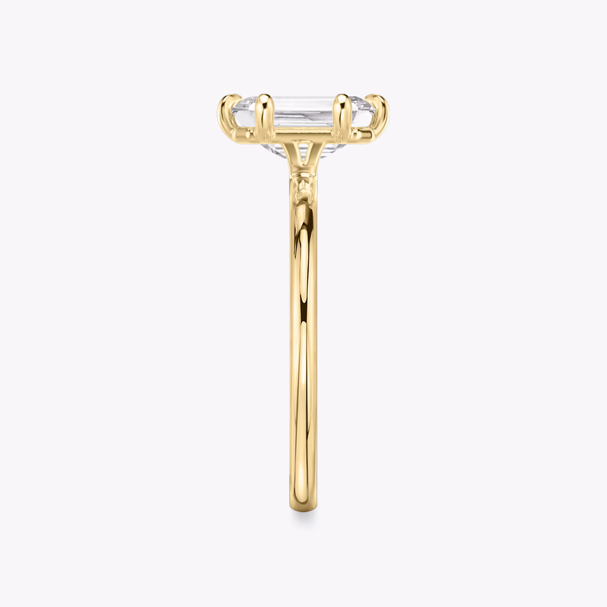 The Signature 6 Prong | Emerald | 18k | Yellow Gold | bandAccent: Plain | bandWidth: standard | hiddenHalo: no | diamondOrientation: vertical | caratWeight: other