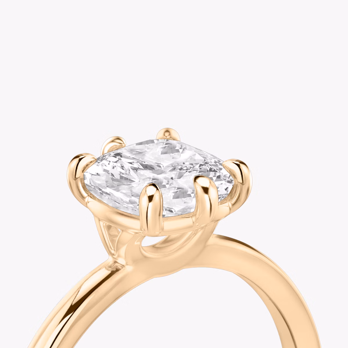 The Signature 6 Prong | Cushion | 14k | Rose Gold | bandAccent: Plain | bandWidth: standard | hiddenHalo: no | diamondOrientation: vertical | caratWeight: other