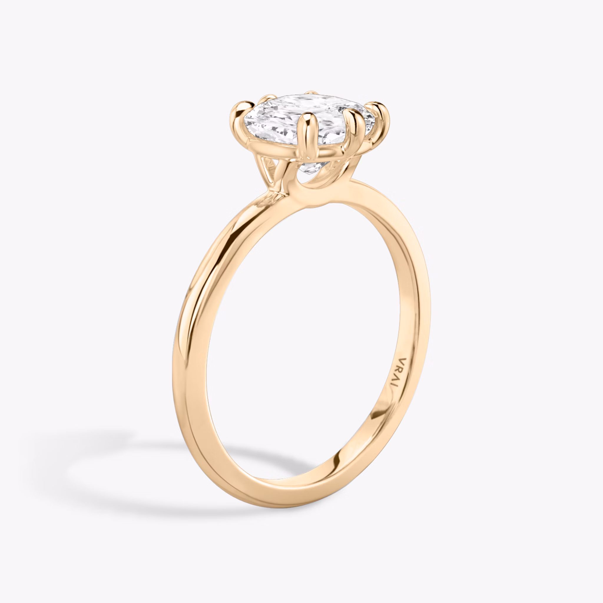 The Signature 6 Prong | Cushion | 14k | Rose Gold | bandAccent: Plain | bandWidth: standard | hiddenHalo: no | diamondOrientation: vertical | caratWeight: other