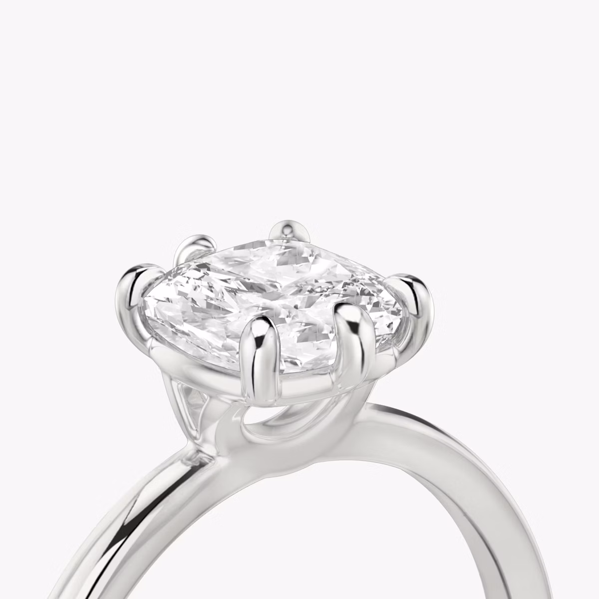 The Signature 6 Prong | Cushion | Platinum | bandAccent: Plain | bandWidth: standard | hiddenHalo: no | diamondOrientation: vertical | caratWeight: other