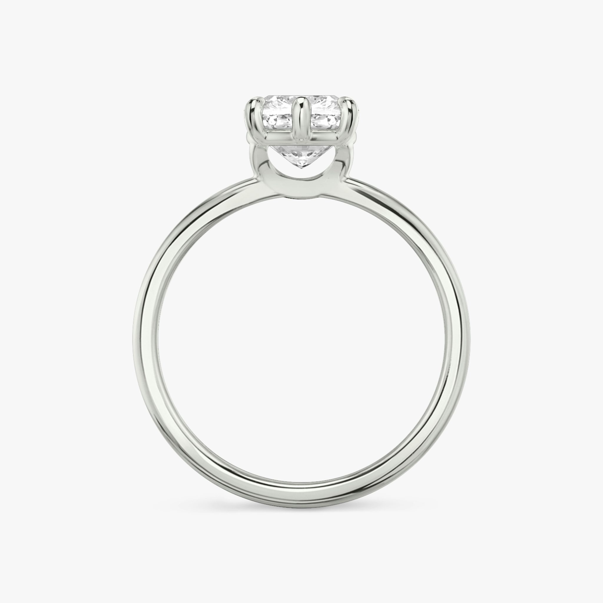 The Signature 6 Prong | Cushion | 18k | White Gold | bandAccent: Plain | bandWidth: standard | hiddenHalo: no | diamondOrientation: vertical | caratWeight: other