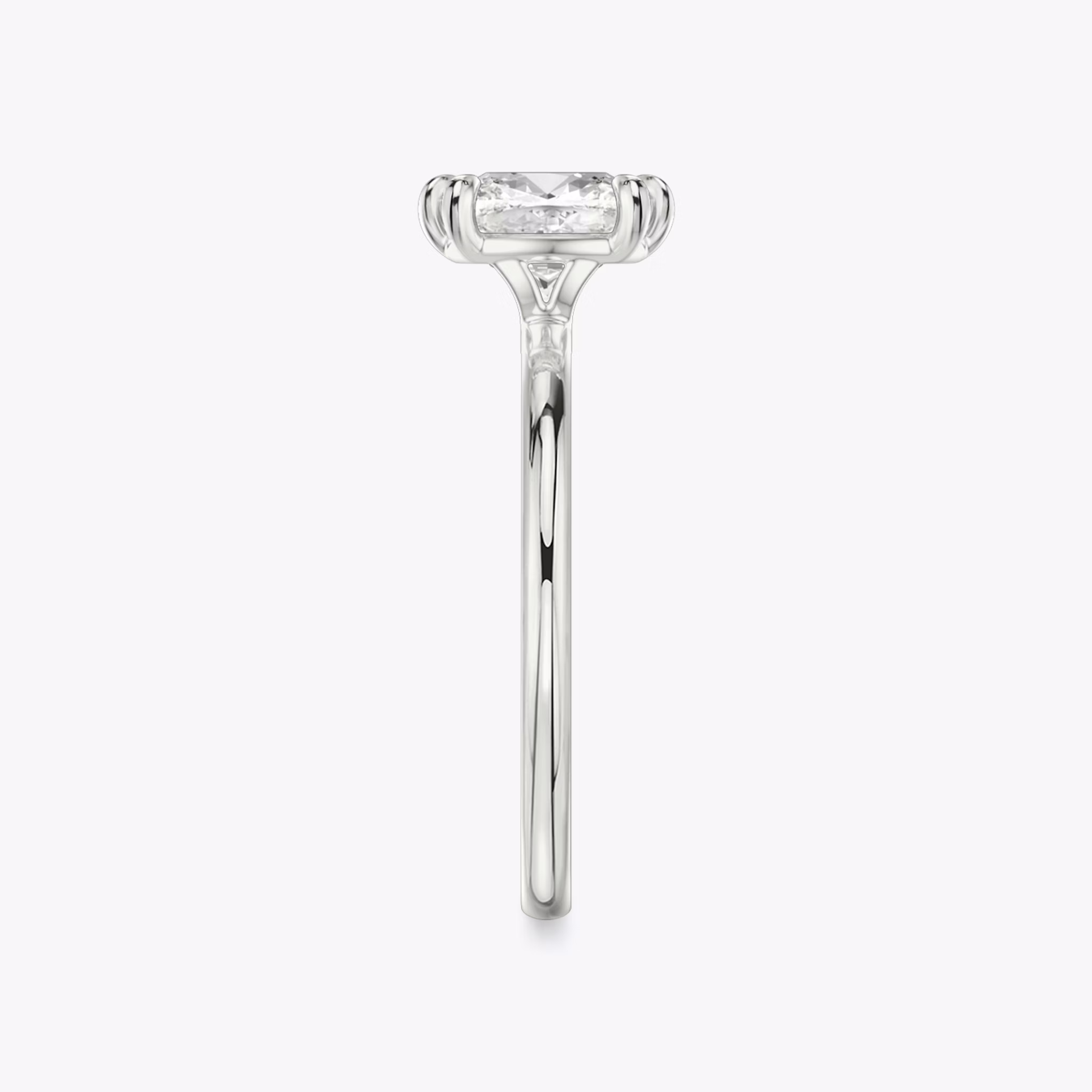The Signature 6 Prong | Cushion | 18k | White Gold | bandAccent: Plain | bandWidth: standard | hiddenHalo: no | diamondOrientation: vertical | caratWeight: other