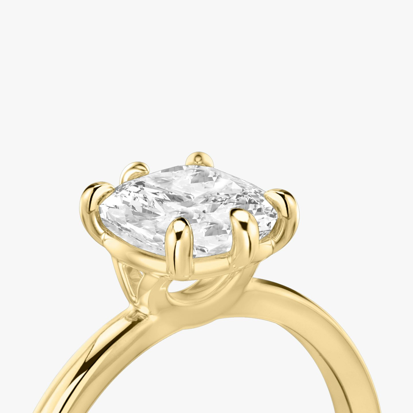 The Signature 6 Prong | Cushion | 18k | Yellow Gold | bandAccent: Plain | bandWidth: standard | hiddenHalo: no | diamondOrientation: vertical | caratWeight: other