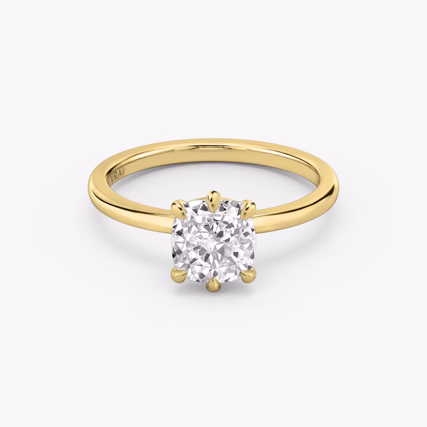 The Signature 6 Prong Cushion | Yellow Gold