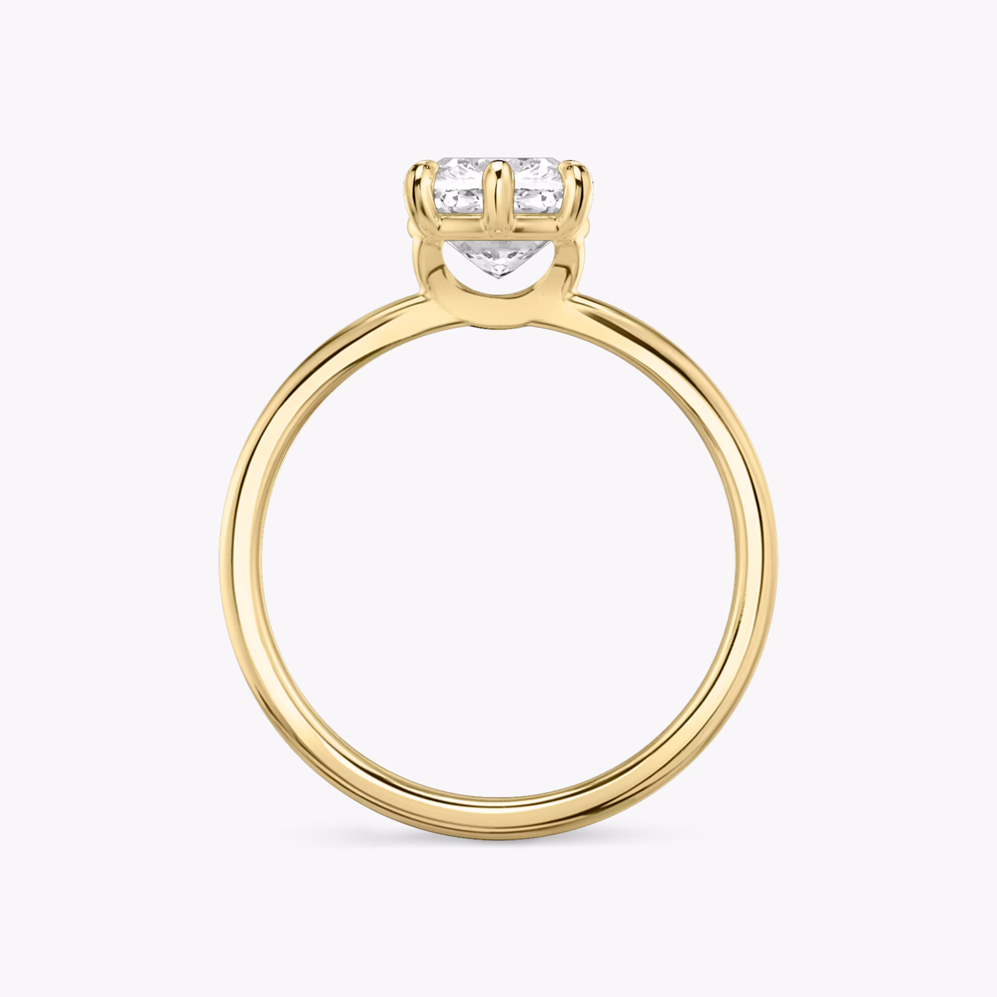 The Signature 6 Prong | Cushion | 18k | Yellow Gold | bandAccent: Plain | bandWidth: standard | hiddenHalo: no | diamondOrientation: vertical | caratWeight: other