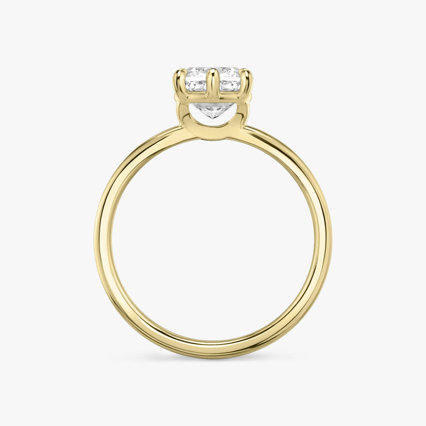 The Signature 6 Prong | Cushion | 18k | Yellow Gold | bandAccent: Plain | bandWidth: standard | hiddenHalo: no | diamondOrientation: vertical | caratWeight: other