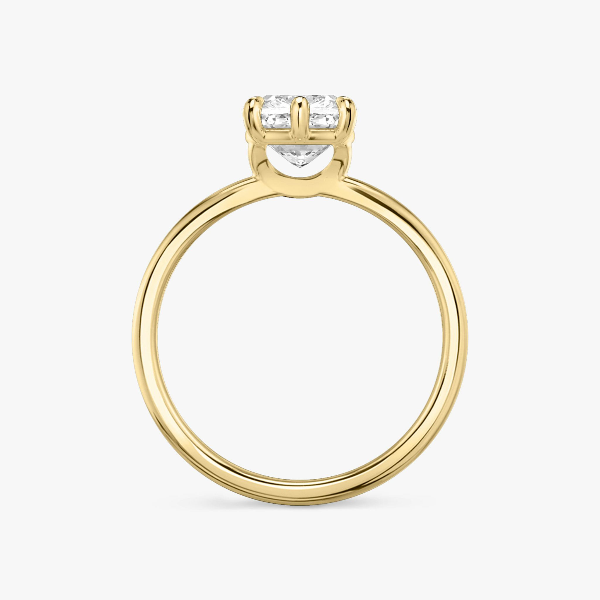The Signature 6 Prong | Cushion | 18k | Yellow Gold | bandAccent: Plain | bandWidth: standard | hiddenHalo: no | diamondOrientation: vertical | caratWeight: other