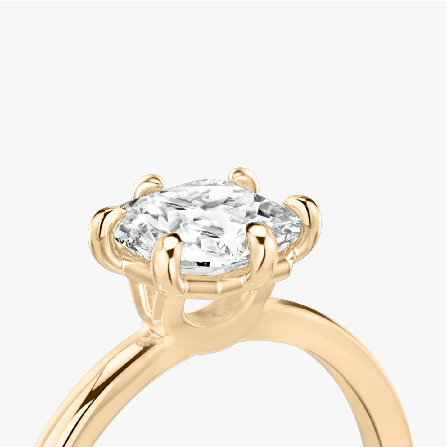 Signature 6 Prong | Asscher | 14k | Roségold | bandAccent: Ohne Pavé-Besatz | bandWidth: standard | hiddenHalo: no | diamondOrientation: vertical | caratWeight: other