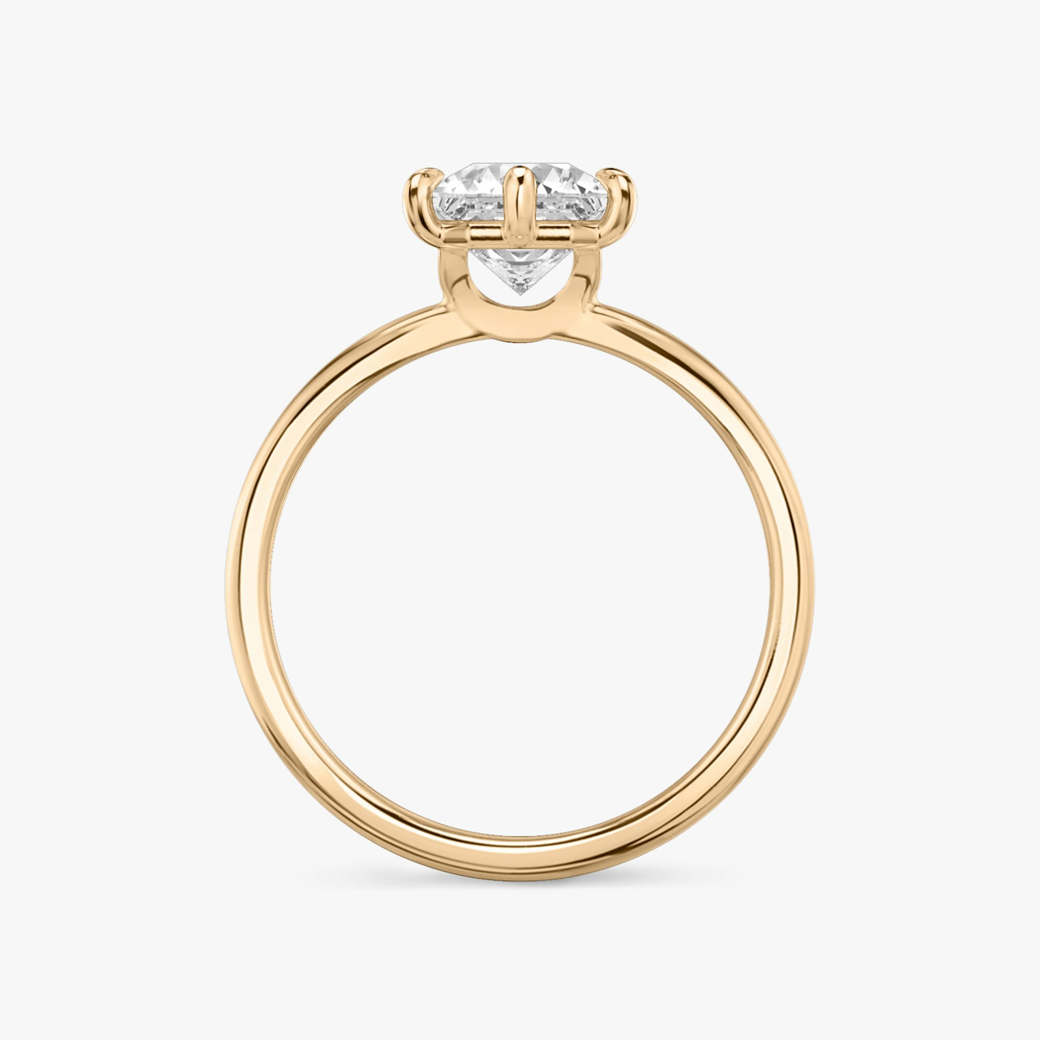The Signature 6 Prong | Asscher | 14k | Rose Gold | bandAccent: Plain | bandWidth: standard | hiddenHalo: no | diamondOrientation: vertical | caratWeight: other