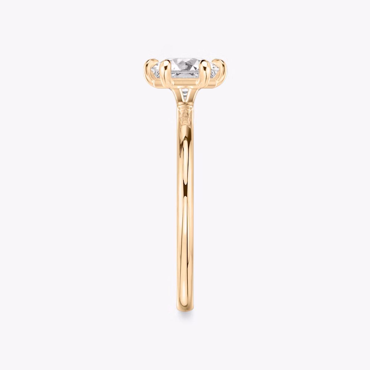 The Signature 6 Prong | Asscher | 14k | Rose Gold | bandAccent: Plain | bandWidth: standard | hiddenHalo: no | diamondOrientation: vertical | caratWeight: other