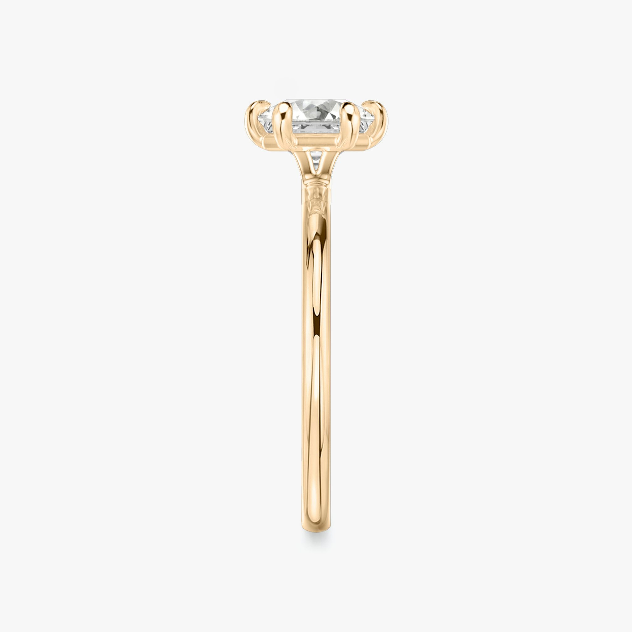 The Signature 6 Prong | Asscher | 14k | Rose Gold | bandAccent: Plain | bandWidth: standard | hiddenHalo: no | diamondOrientation: vertical | caratWeight: other
