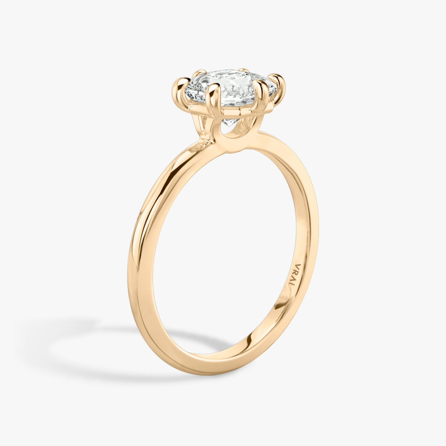 Signature 6 Prong | Asscher | 14k | Roségold | bandAccent: Ohne Pavé-Besatz | bandWidth: standard | hiddenHalo: no | diamondOrientation: vertical | caratWeight: other