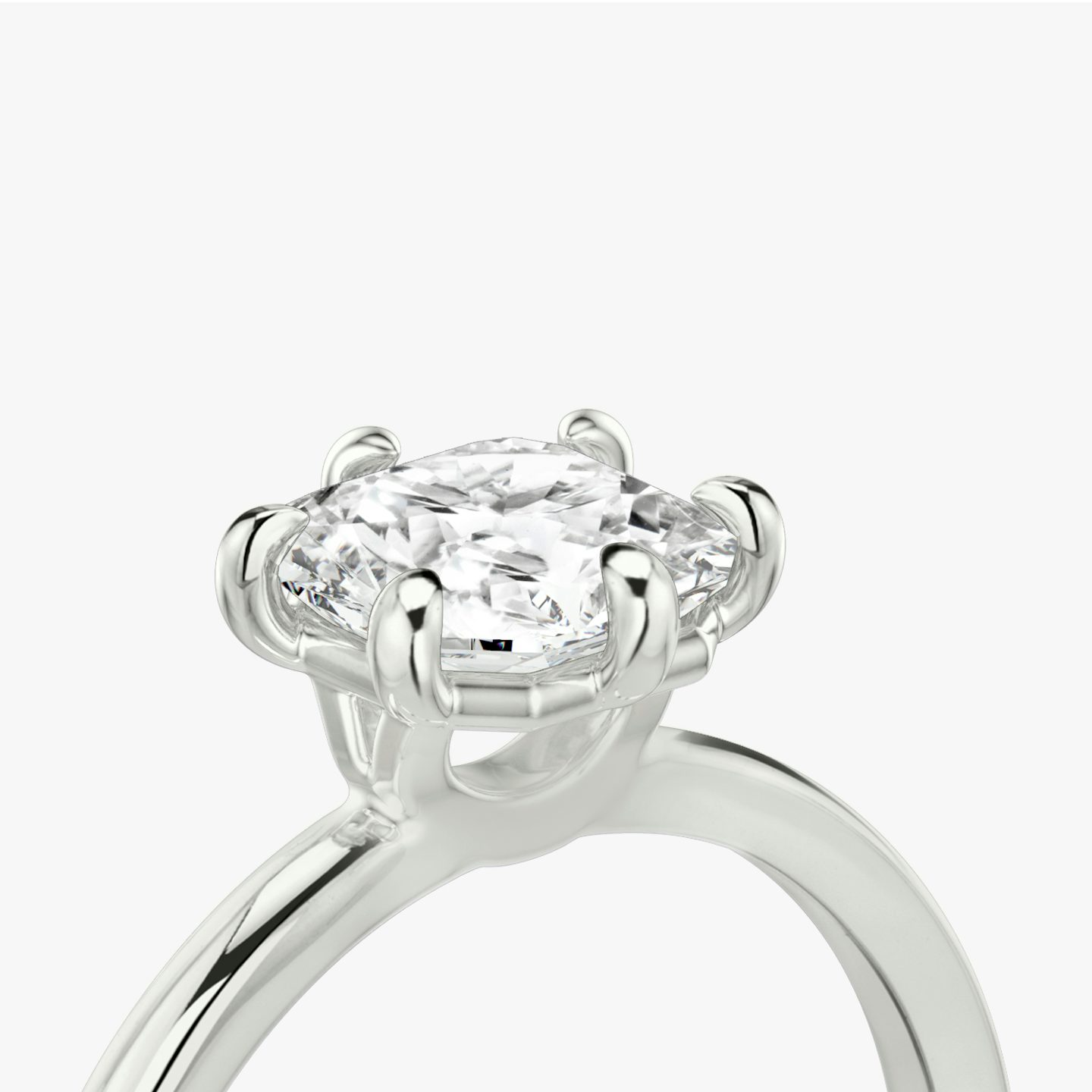 Signature 6 Prong | Asscher | Platin | bandAccent: Ohne Pavé-Besatz | bandWidth: standard | hiddenHalo: no | diamondOrientation: vertical | caratWeight: other