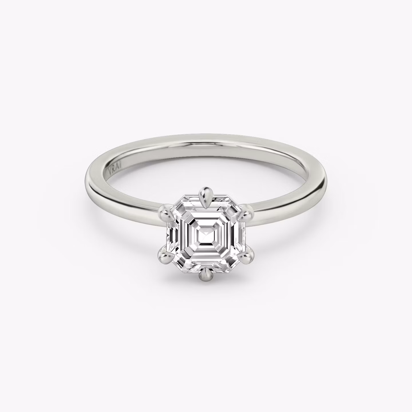 The Signature 6 Prong Asscher | Platinum