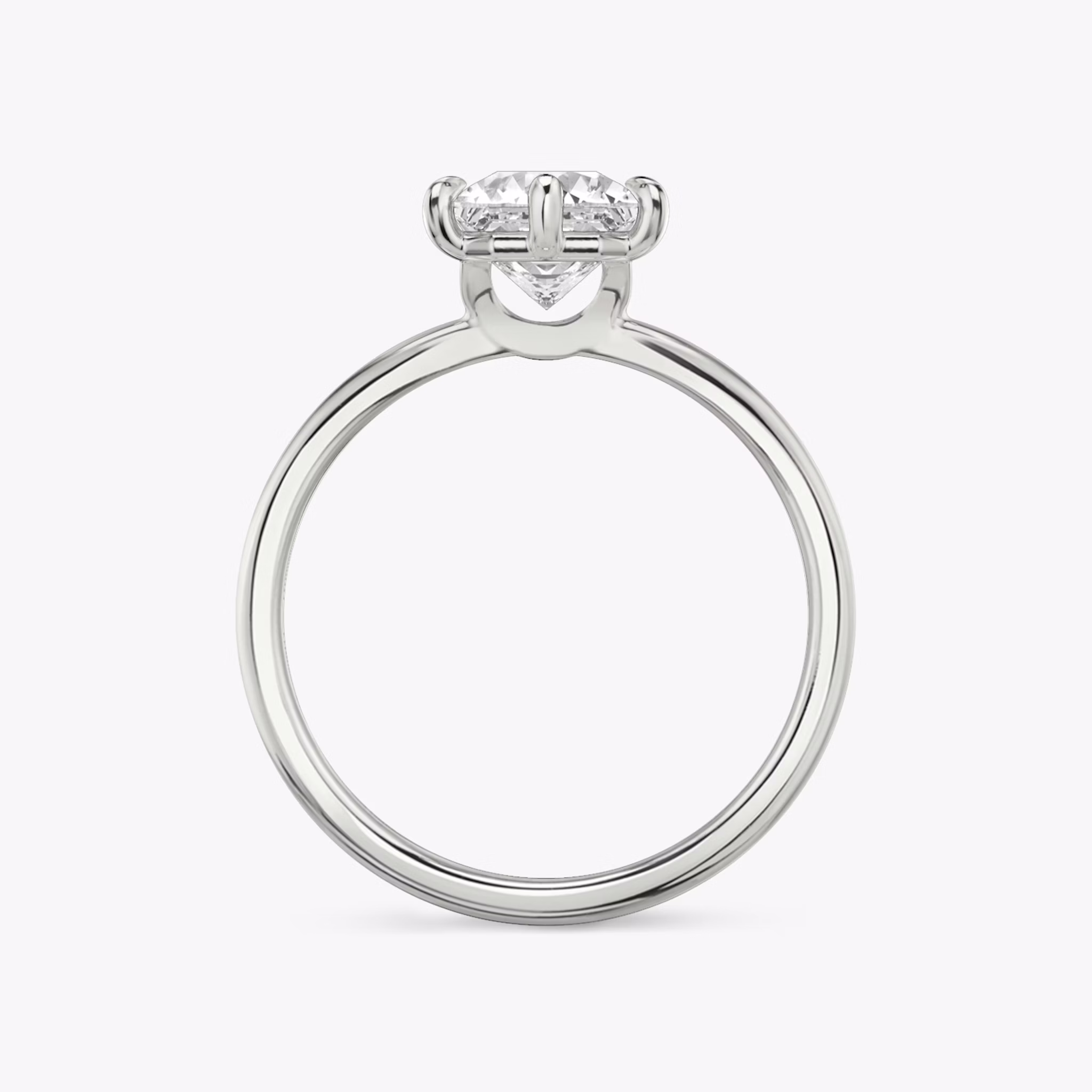 The Signature 6 Prong | Asscher | 18k | White Gold | bandAccent: Plain | bandWidth: standard | hiddenHalo: no | diamondOrientation: vertical | caratWeight: other
