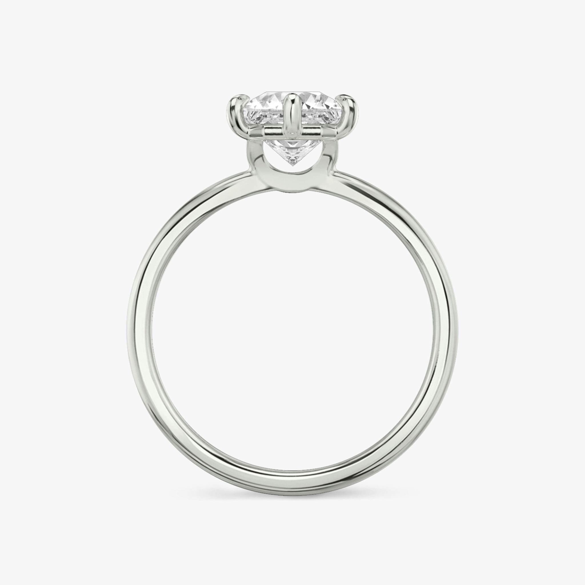 The Signature 6 Prong | Asscher | 18k | White Gold | bandAccent: Plain | bandWidth: standard | hiddenHalo: no | diamondOrientation: vertical | caratWeight: other