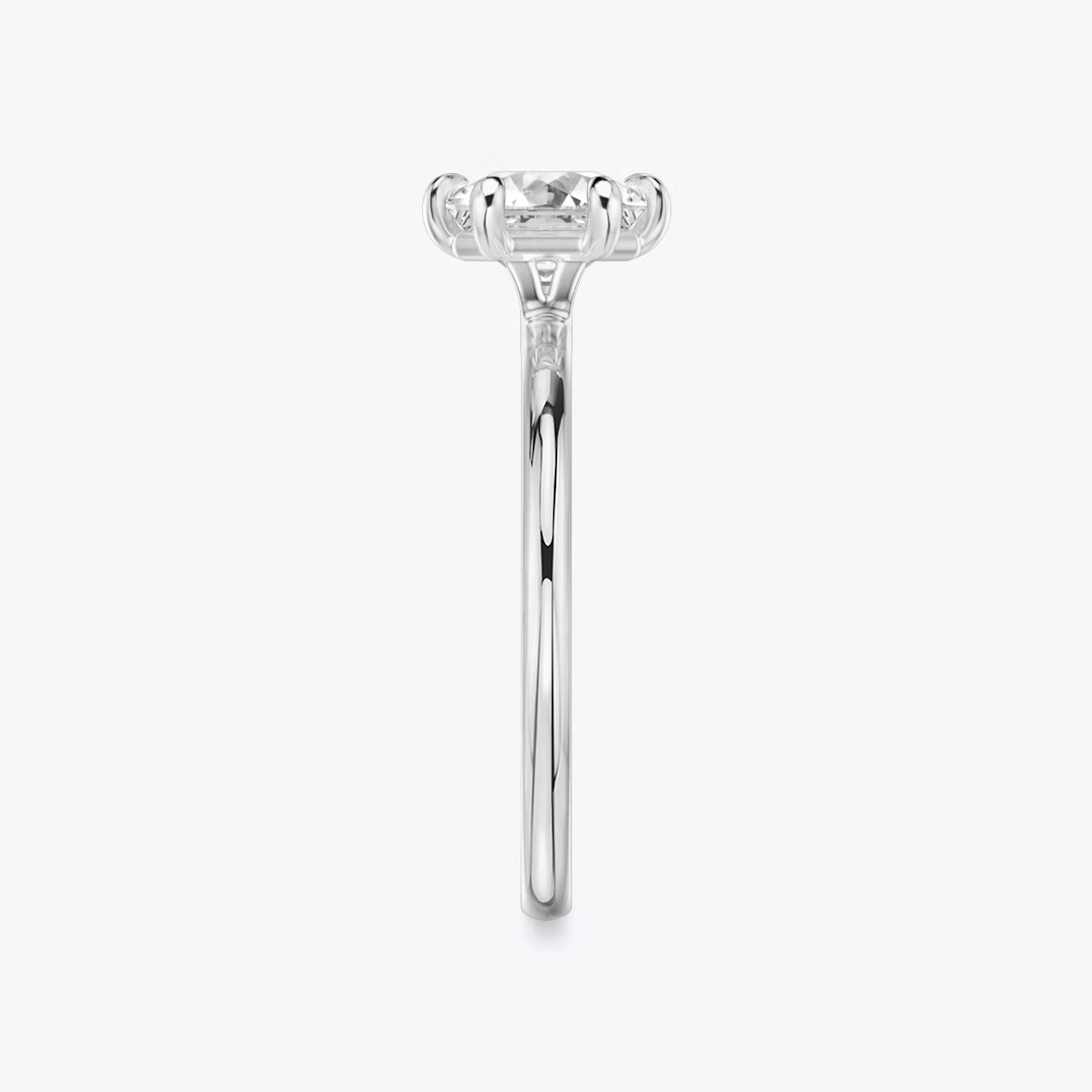 The Signature 6 Prong | Asscher | Platinum | bandAccent: Plain | bandWidth: standard | hiddenHalo: no | diamondOrientation: vertical | caratWeight: other