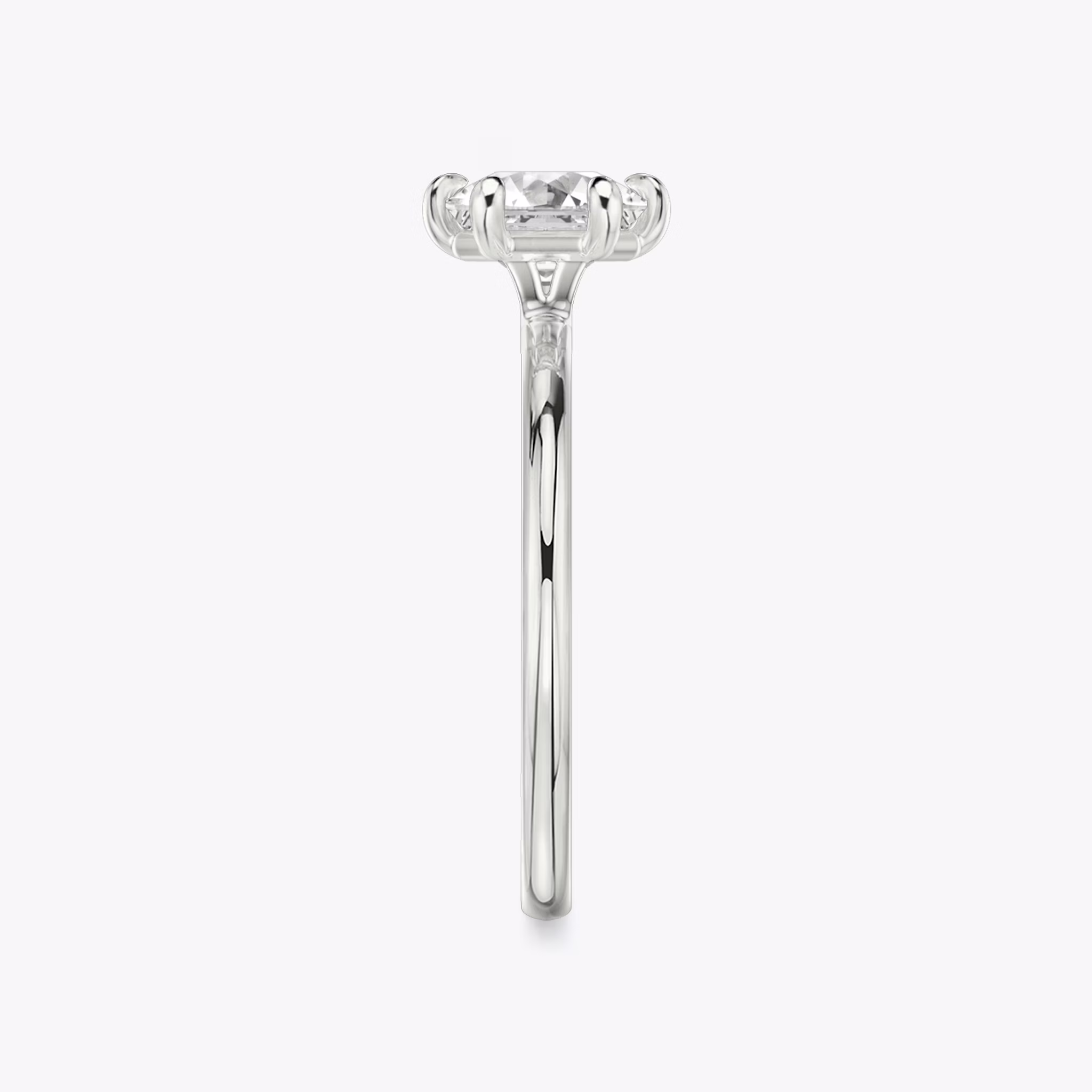 The Signature 6 Prong | Asscher | 18k | White Gold | bandAccent: Plain | bandWidth: standard | hiddenHalo: no | diamondOrientation: vertical | caratWeight: other