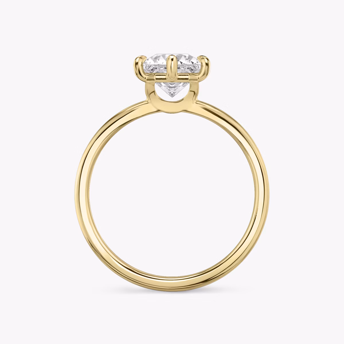 The Signature 6 Prong | Asscher | 18k | Yellow Gold | bandAccent: Plain | bandWidth: standard | hiddenHalo: no | diamondOrientation: vertical | caratWeight: other