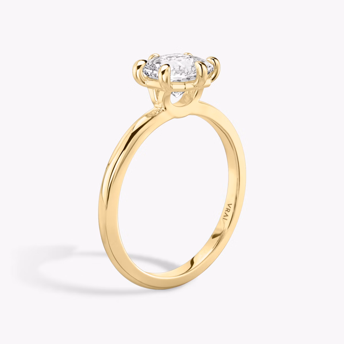 The Signature 6 Prong | Asscher | 18k | Yellow Gold | bandAccent: Plain | bandWidth: standard | hiddenHalo: no | diamondOrientation: vertical | caratWeight: other