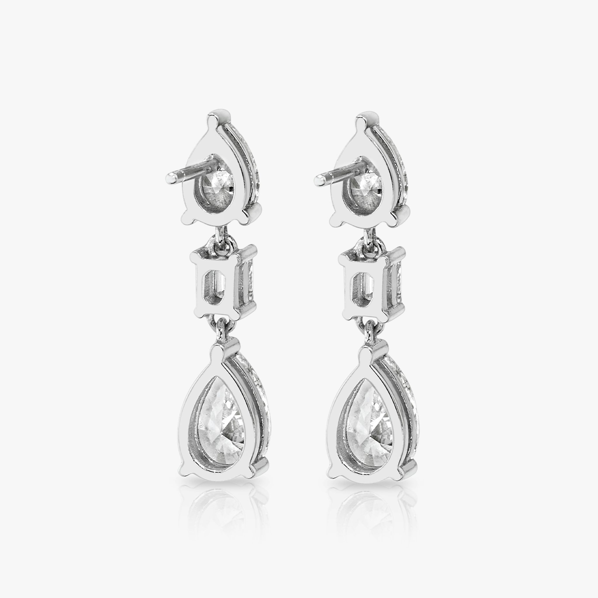 Del Sol Drop Earring | pear+emerald | 14k | White Gold