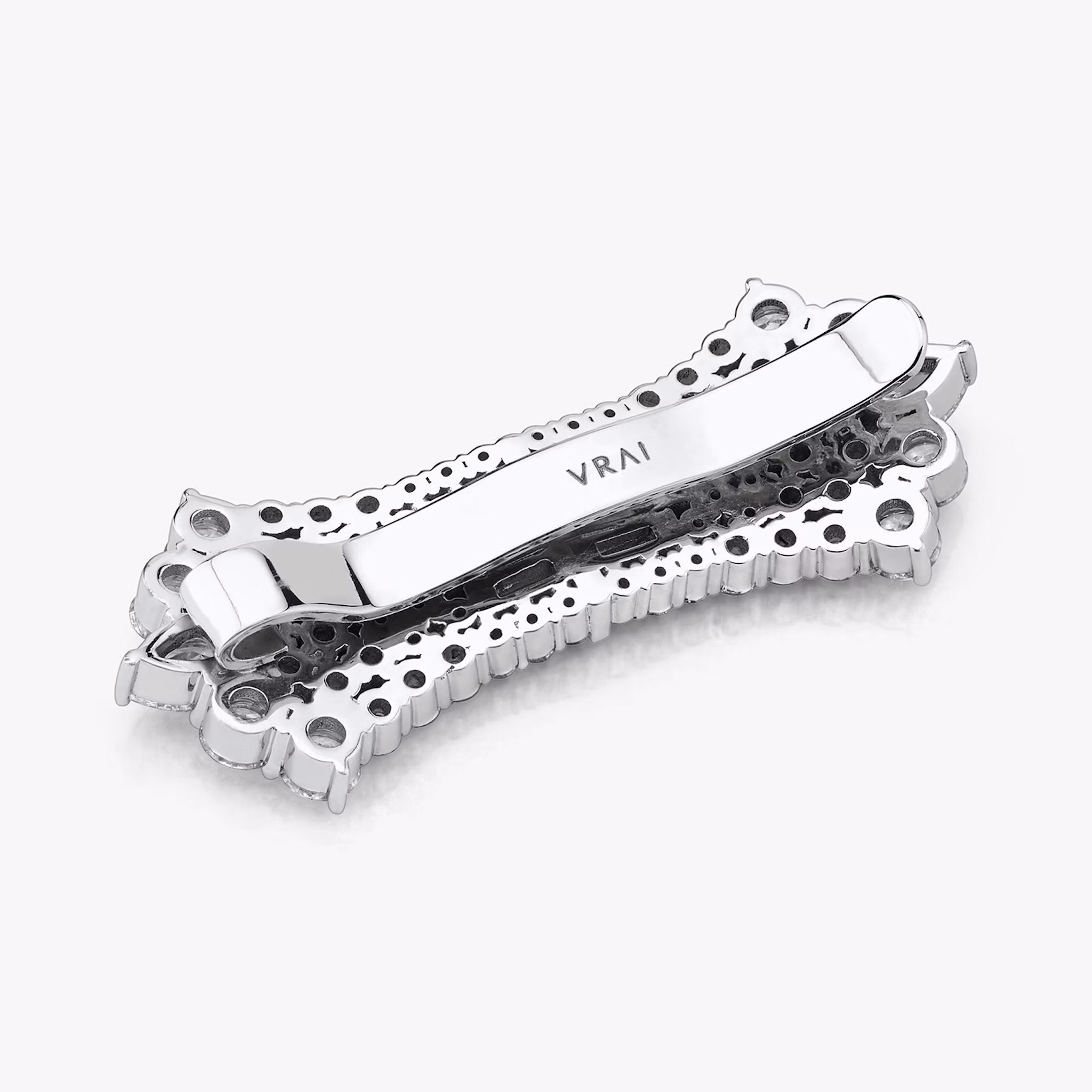 Hearst Hairpin | pear+round-brilliant+baguette | 14k | White Gold