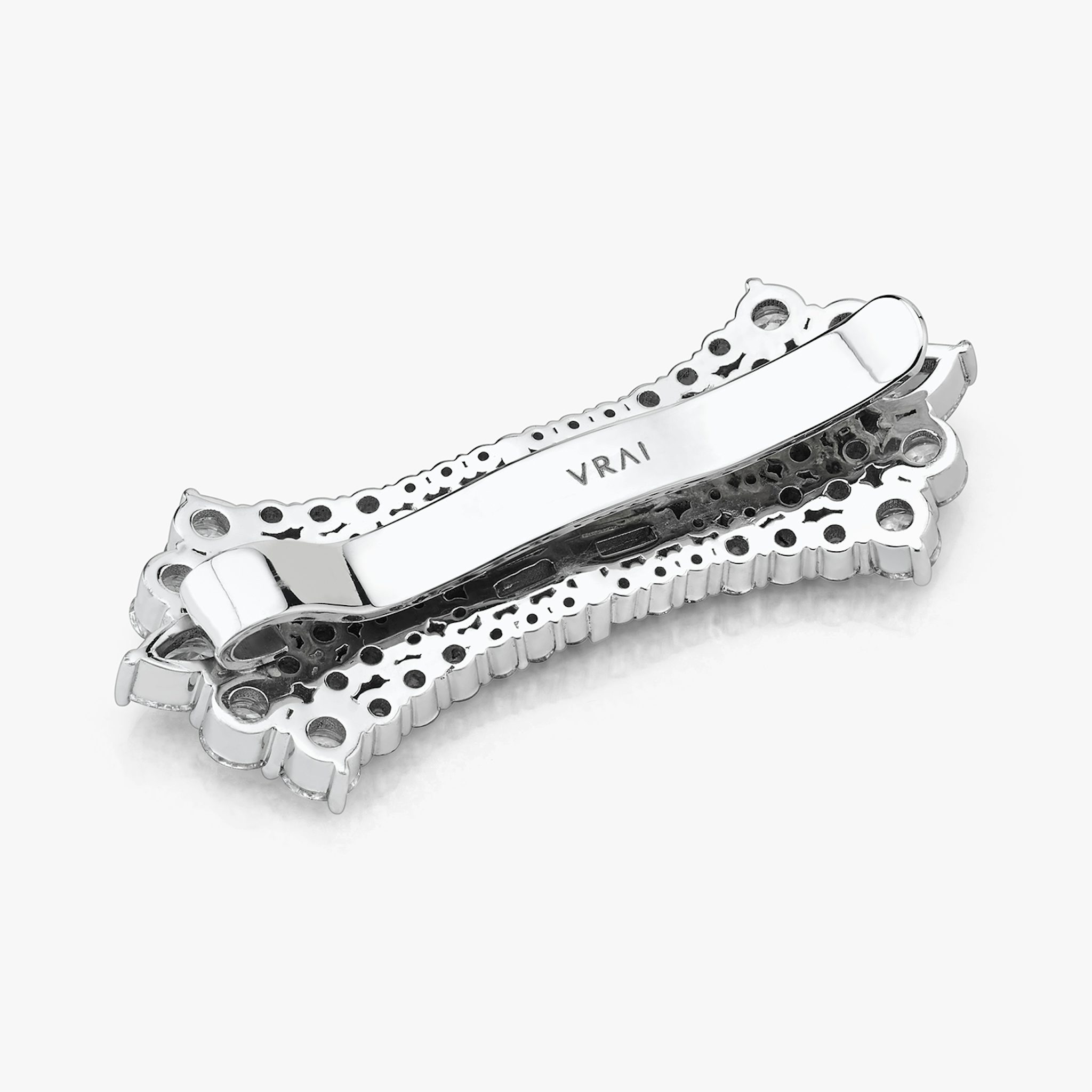 Hearst Hairpin | pear+round-brilliant+baguette | 14k | White Gold