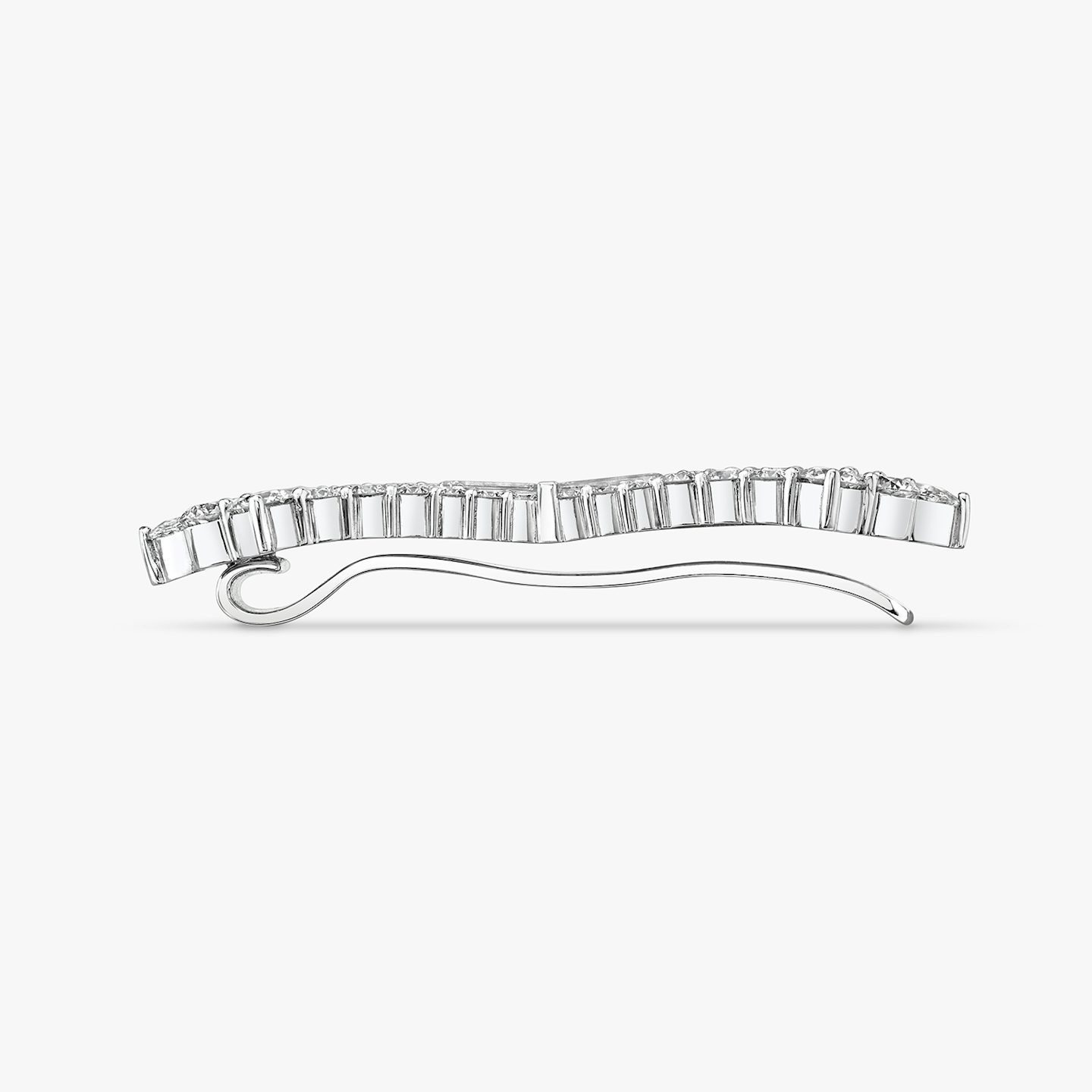 Hearst Hairpin | pear+round-brilliant+baguette | 14k | White Gold