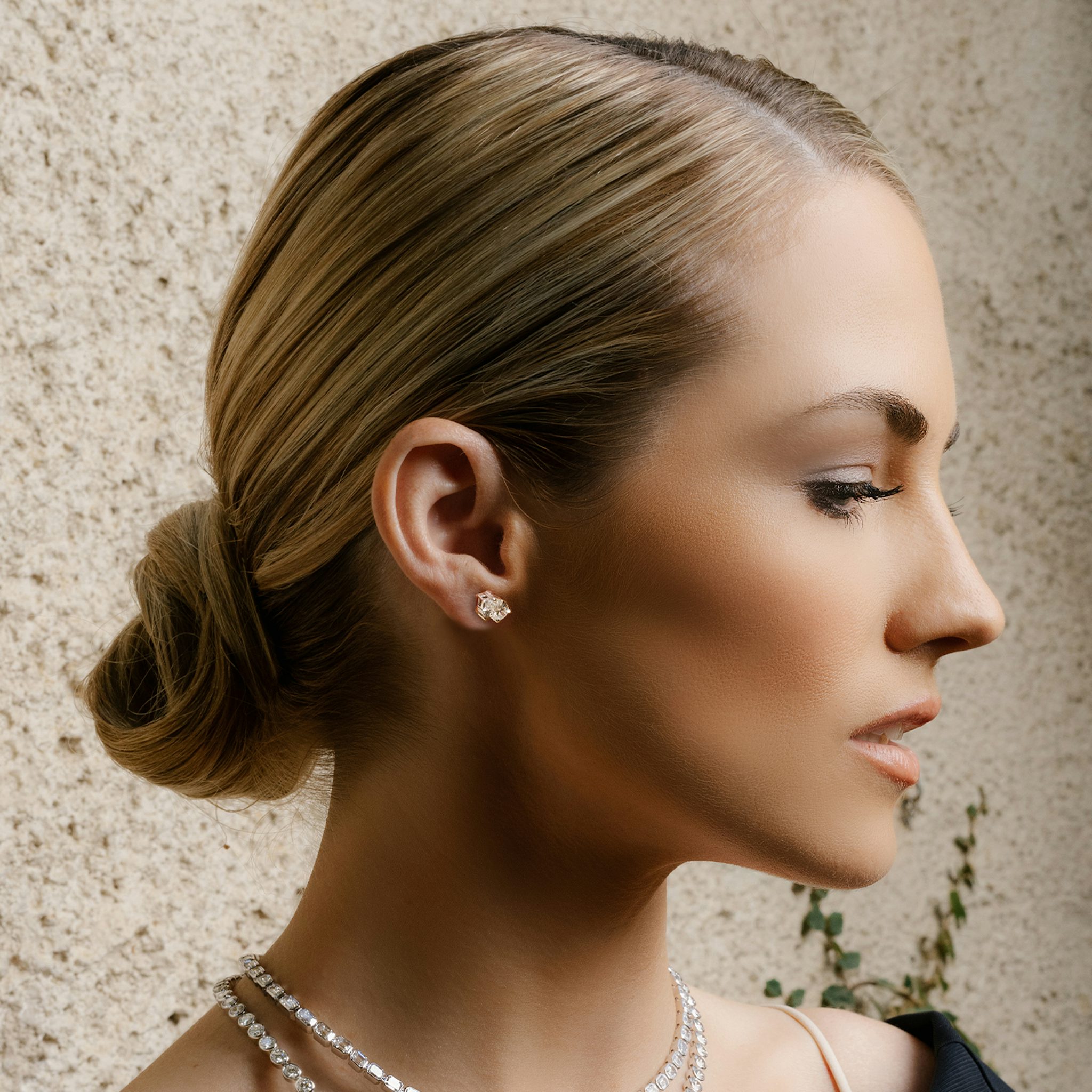 Chateau Stud | pear+emerald | 14k | White Gold