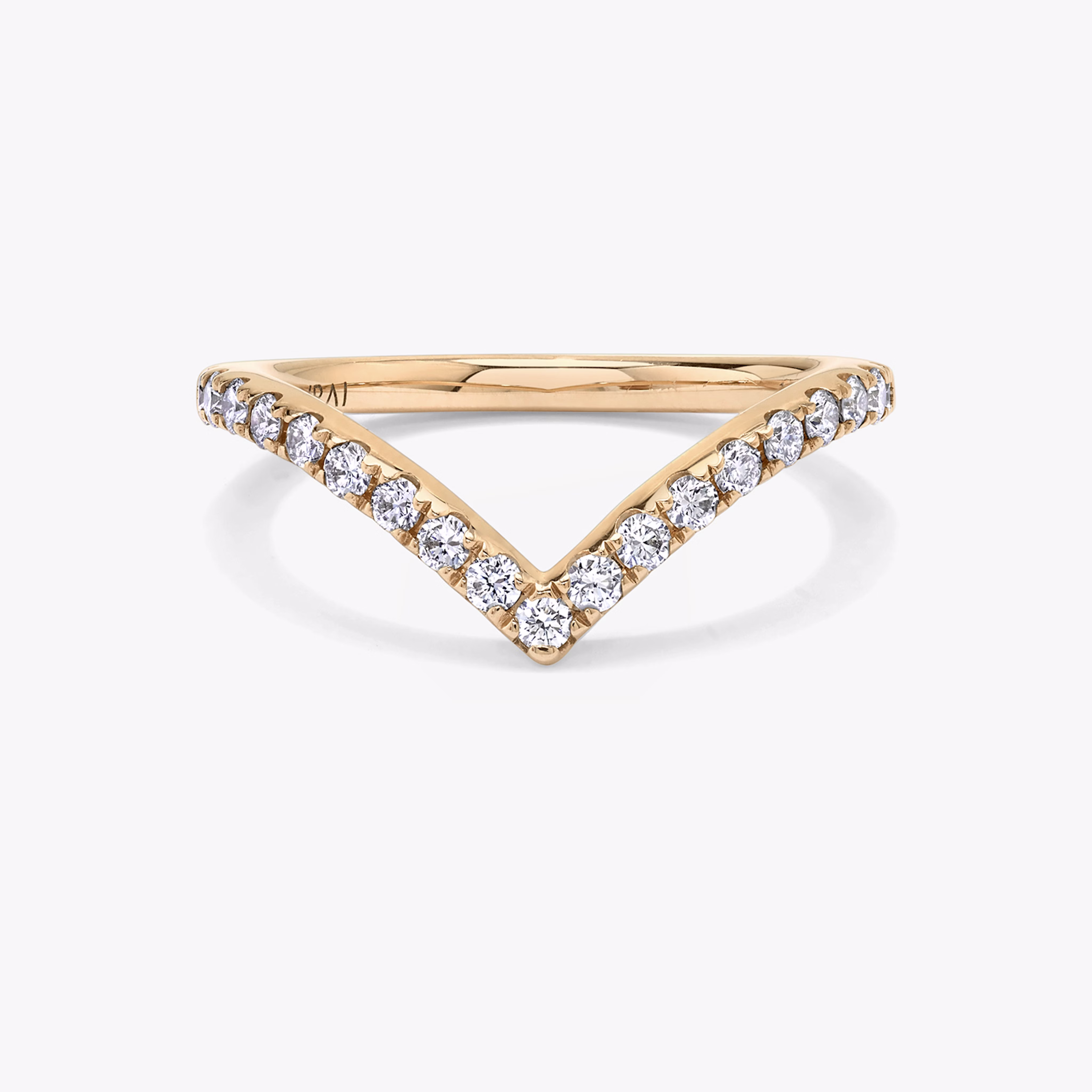 Signature V rose gold wedding band