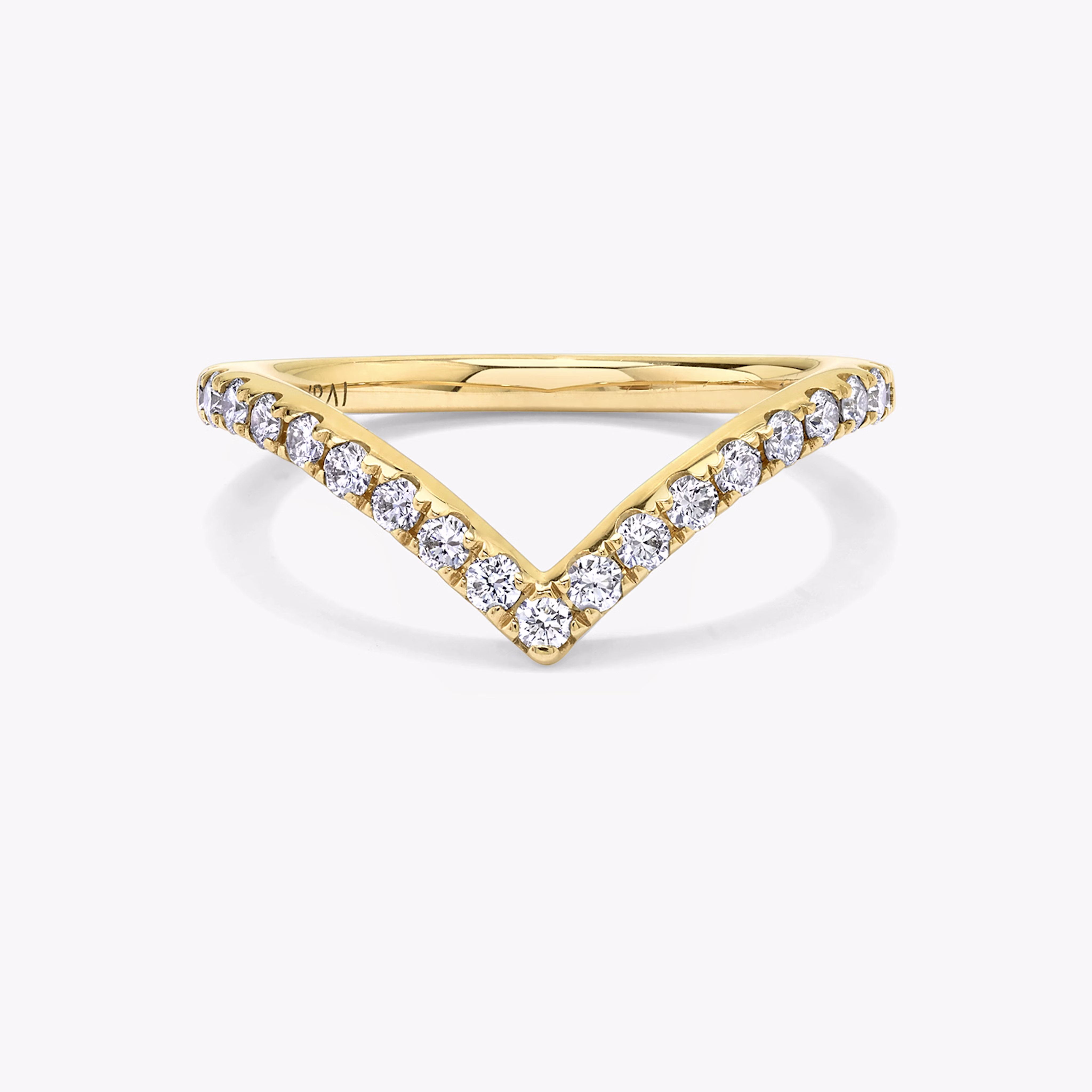 Signature V Yellow Gold Wedding Band