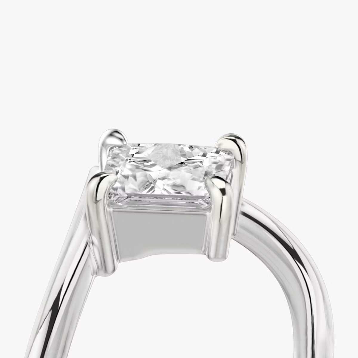 The Signature V | Asscher | Platinum | bandAccent: Plain | diamondOrientation: vertical | caratWeight: other