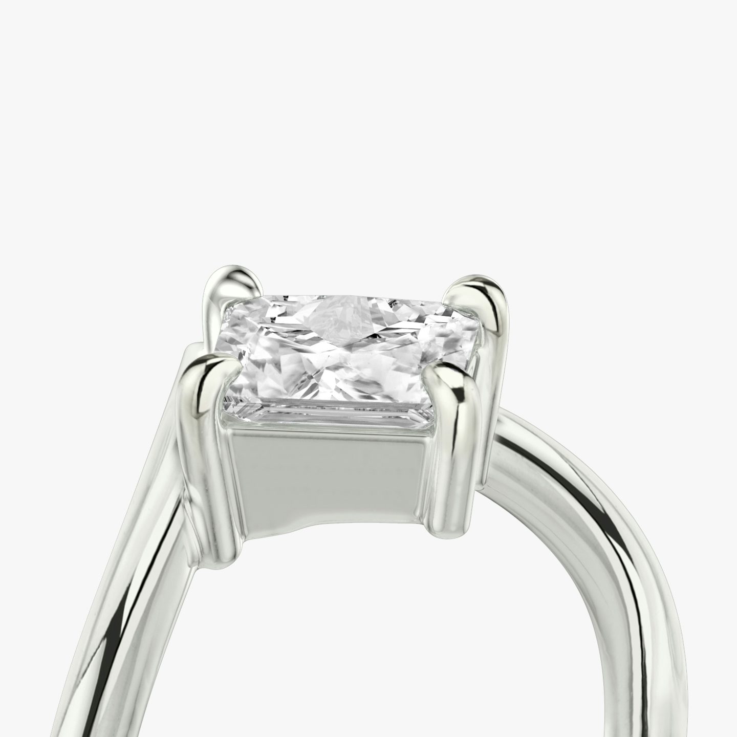 The Signature V | Asscher | Platinum | bandAccent: Plain | diamondOrientation: vertical | caratWeight: other