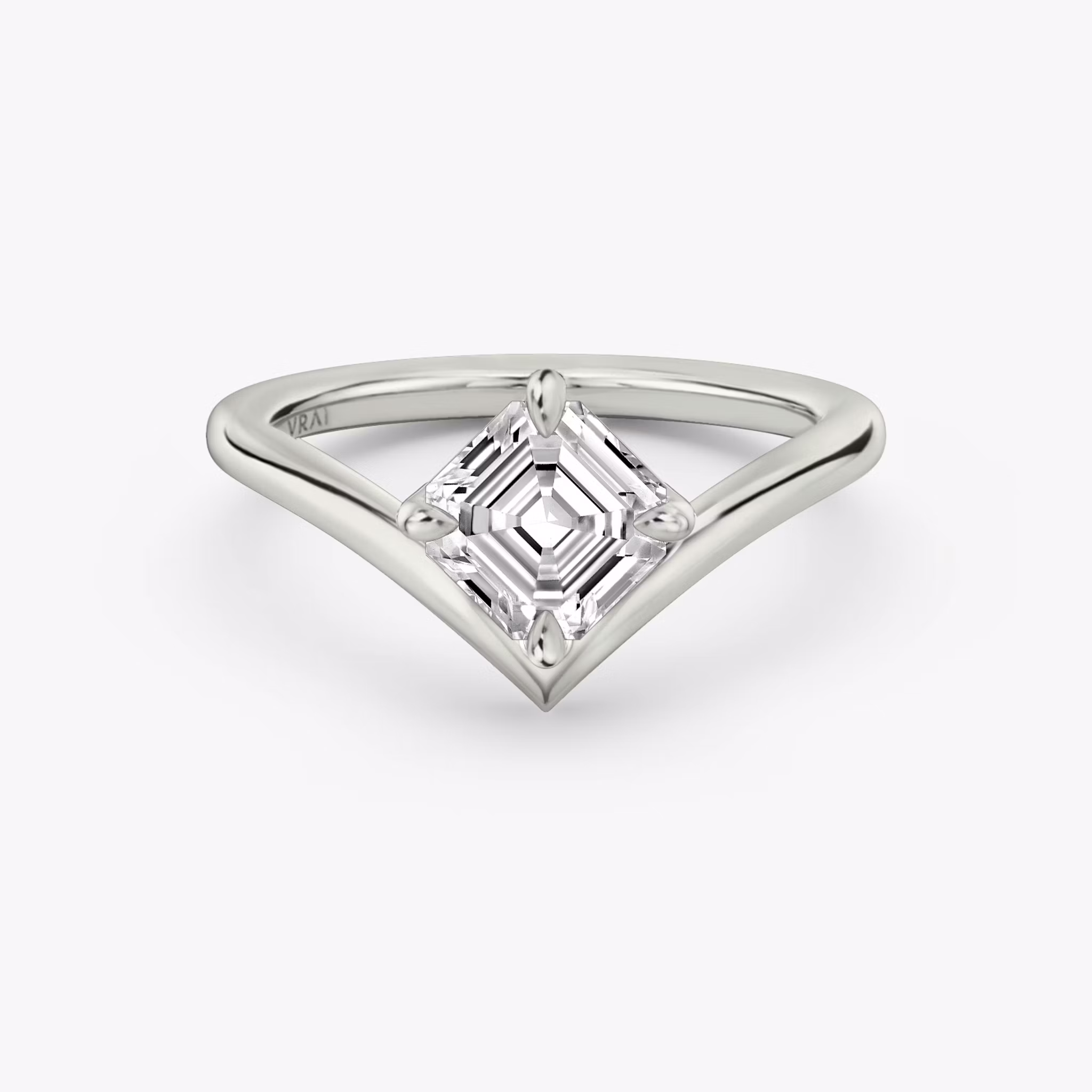 The Signature V Asscher | White Gold